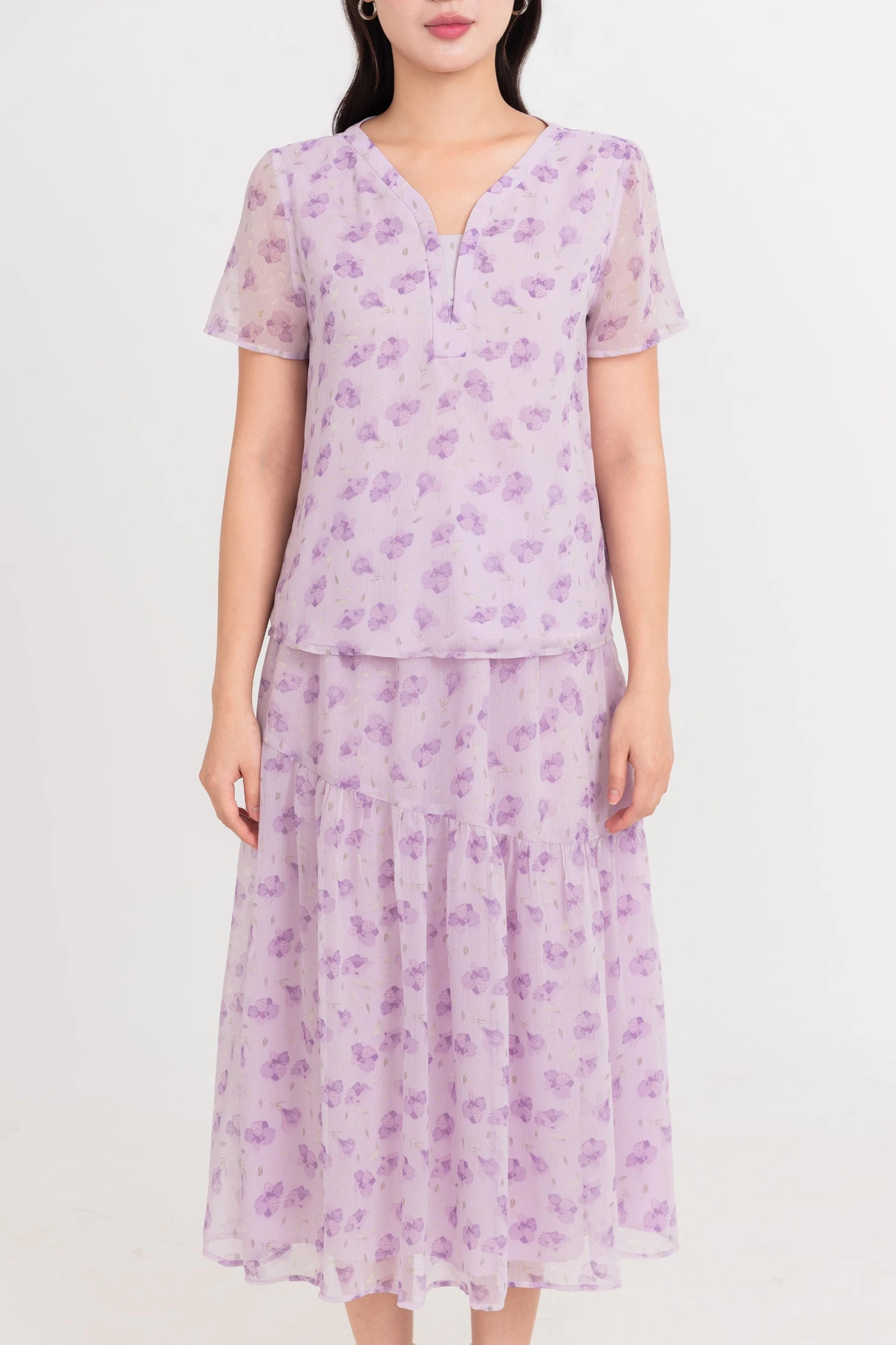 Chân váy voan hoa nhí Violet