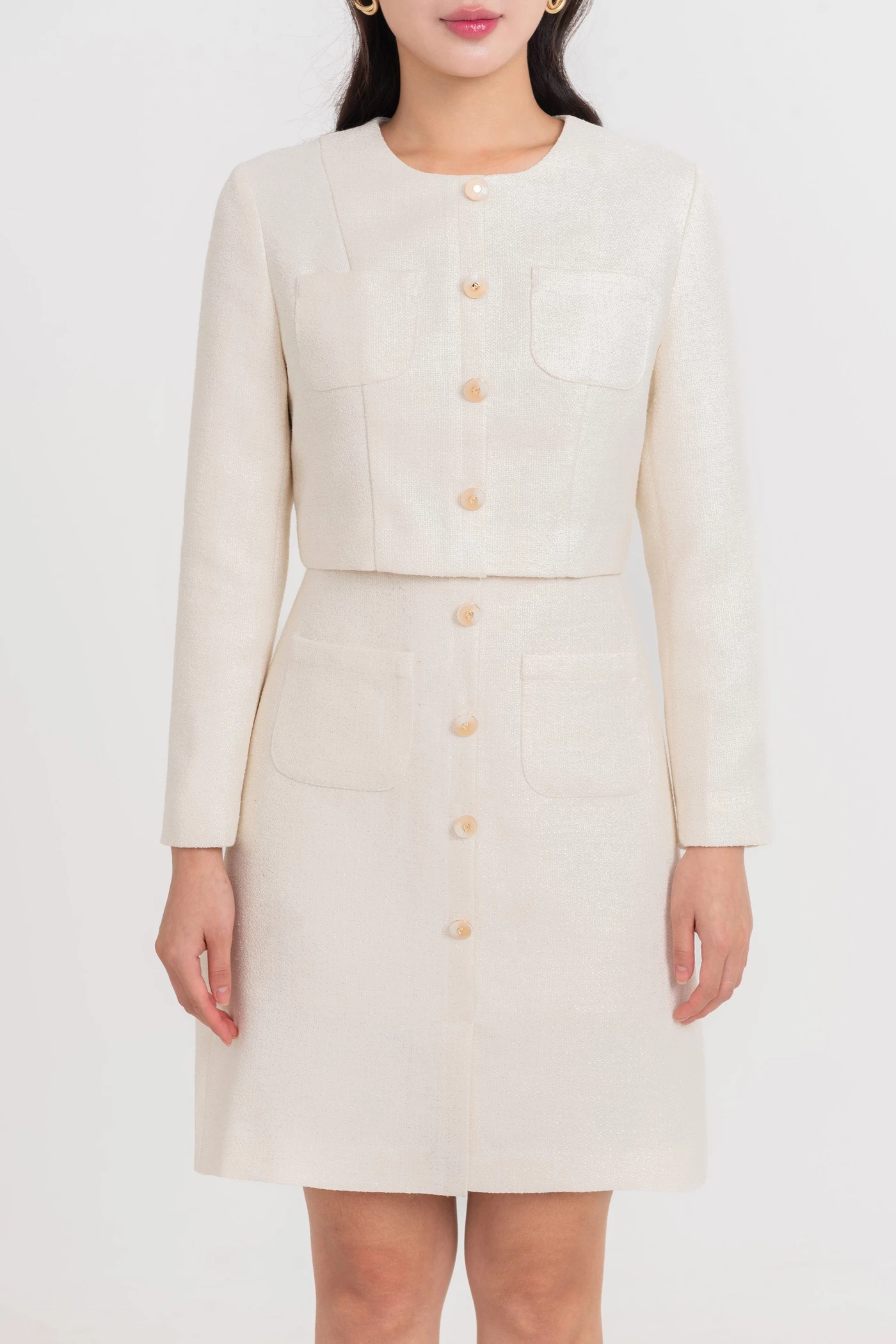 Đầm Tweed chữ A