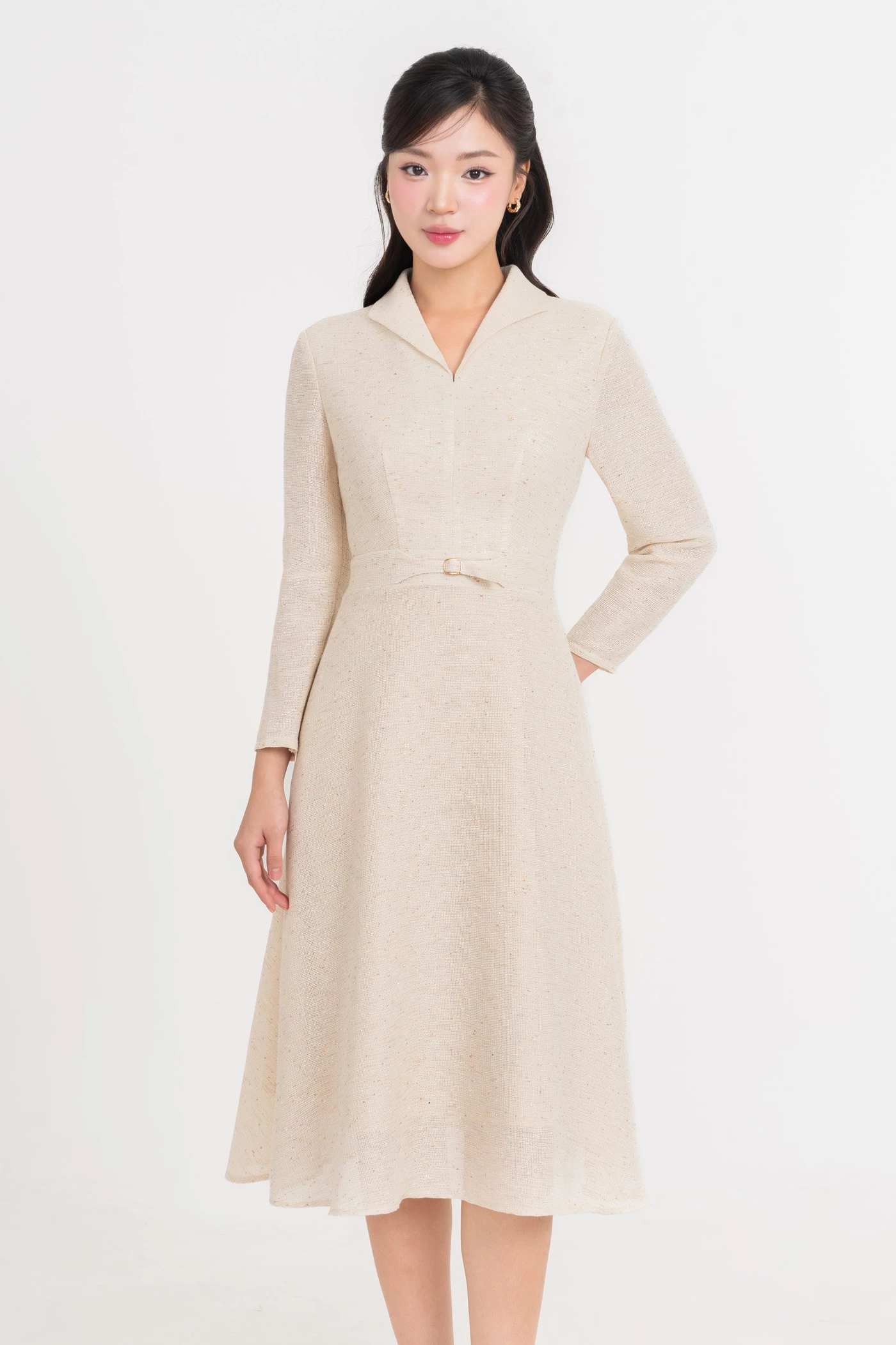 Đầm xòe Tweed Metallic