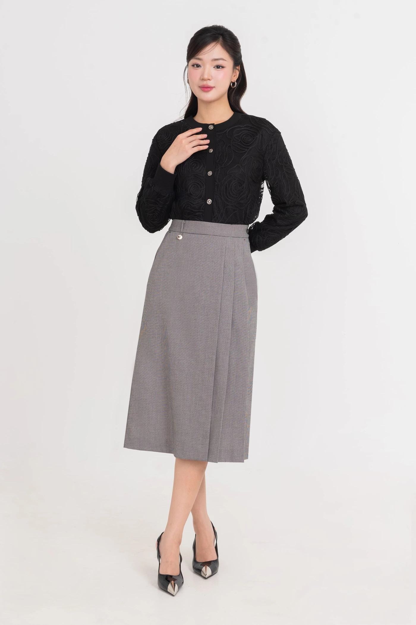 Áo khoác ren dệt kim