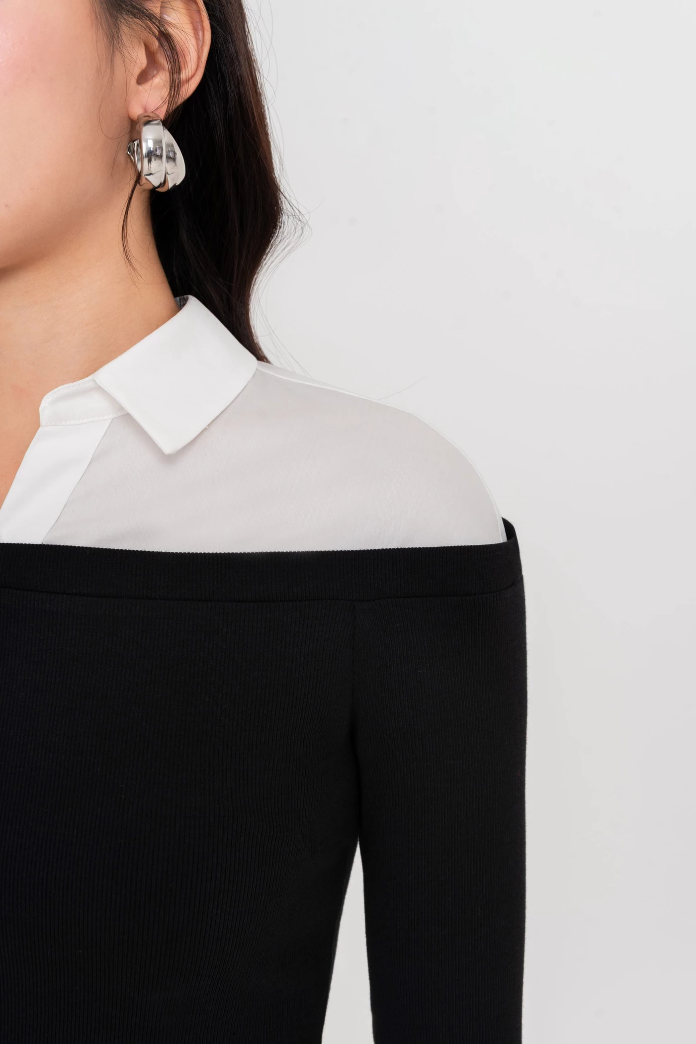 Áo thun phối sơ mi