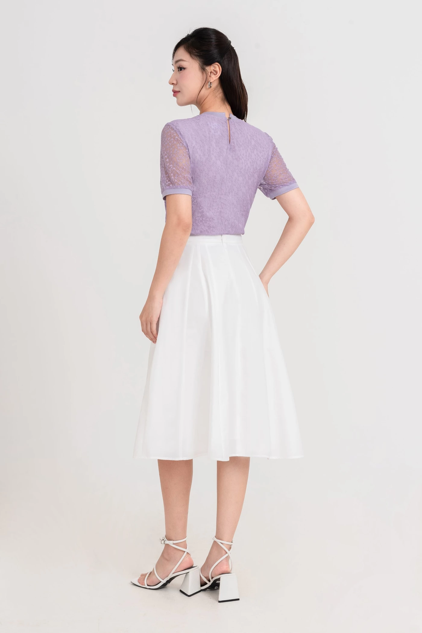 Áo hoa Ren Tím Pastel