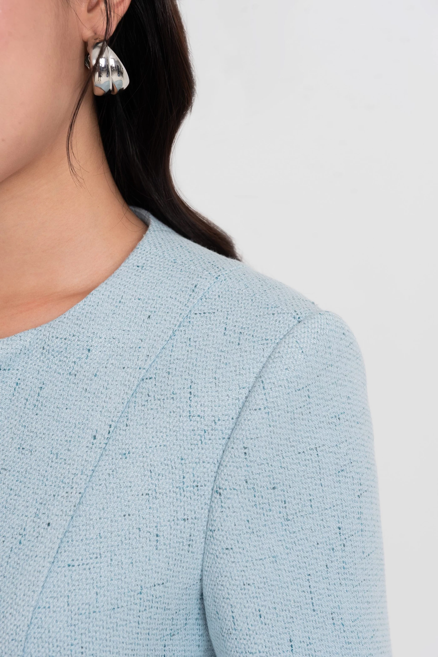 Áo vest Blue Tweed Flared