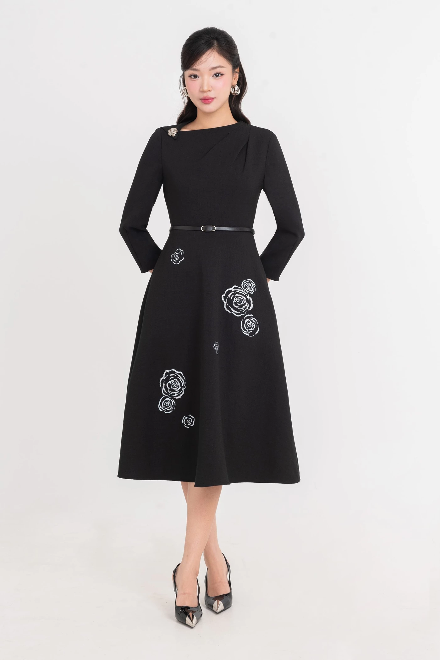 Đầm xòe Tuytsi in hoa