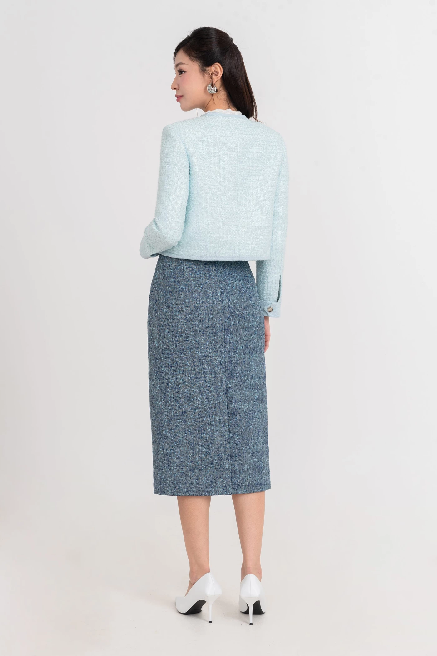 Áo khoác Tweed Pastel Blue