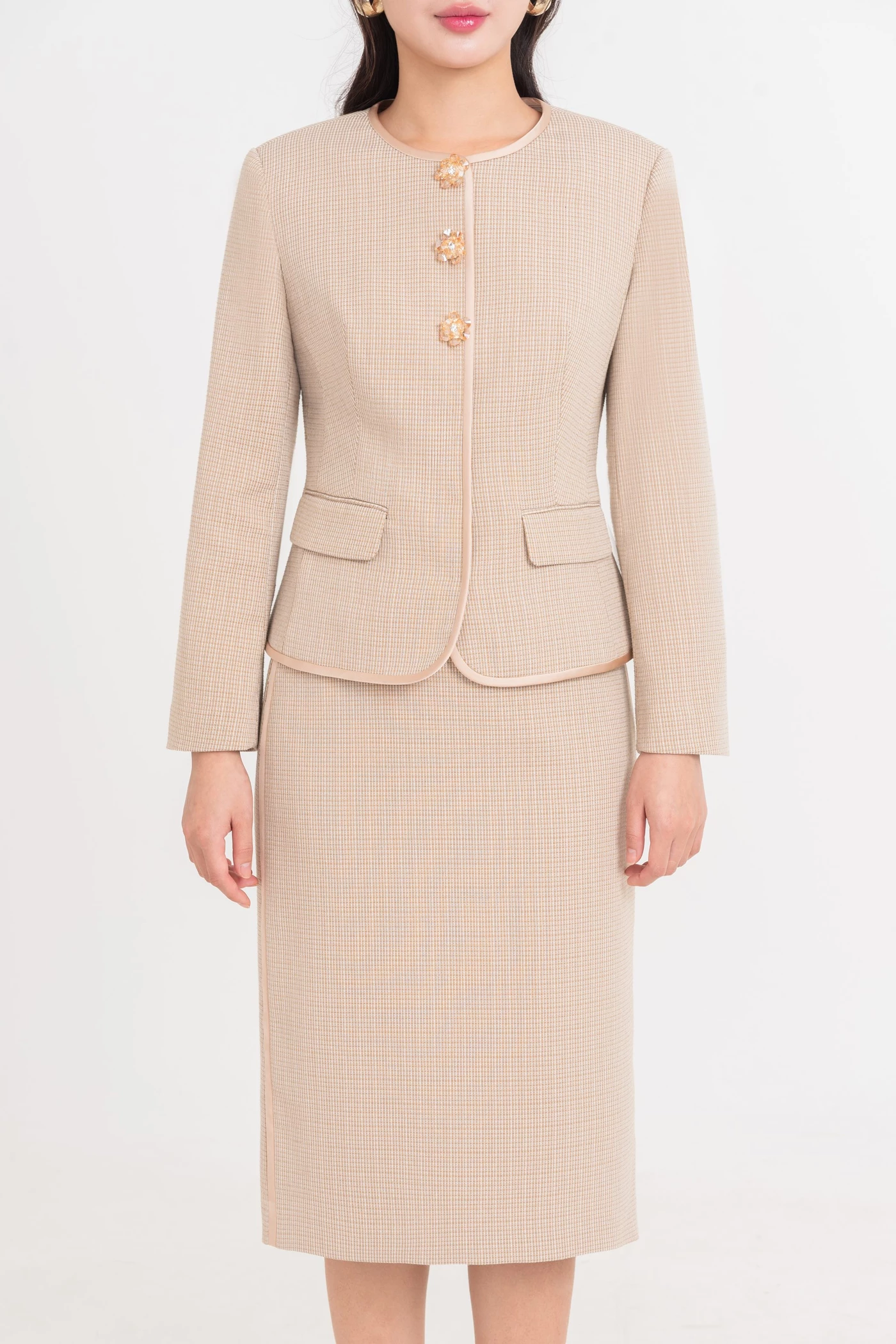 Chân váy bút chì Tweed