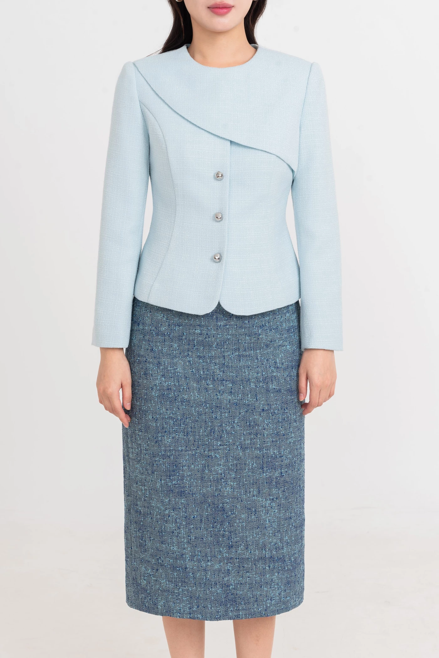 Áo vest Tweed Sunlit Blue