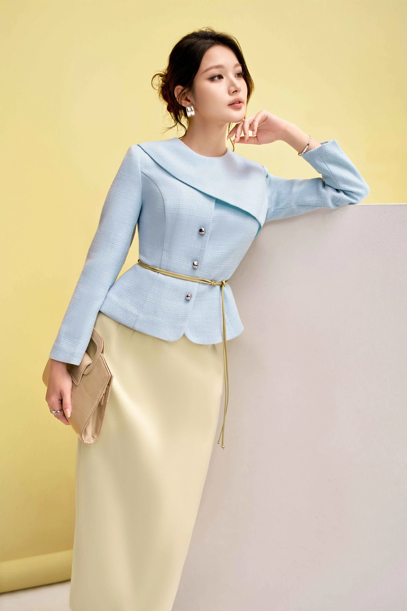 Áo vest Tweed Sunlit Blue