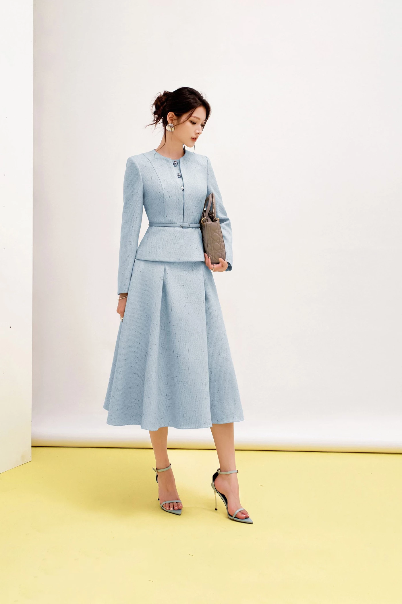 Chân váy Blue Tweed Flared