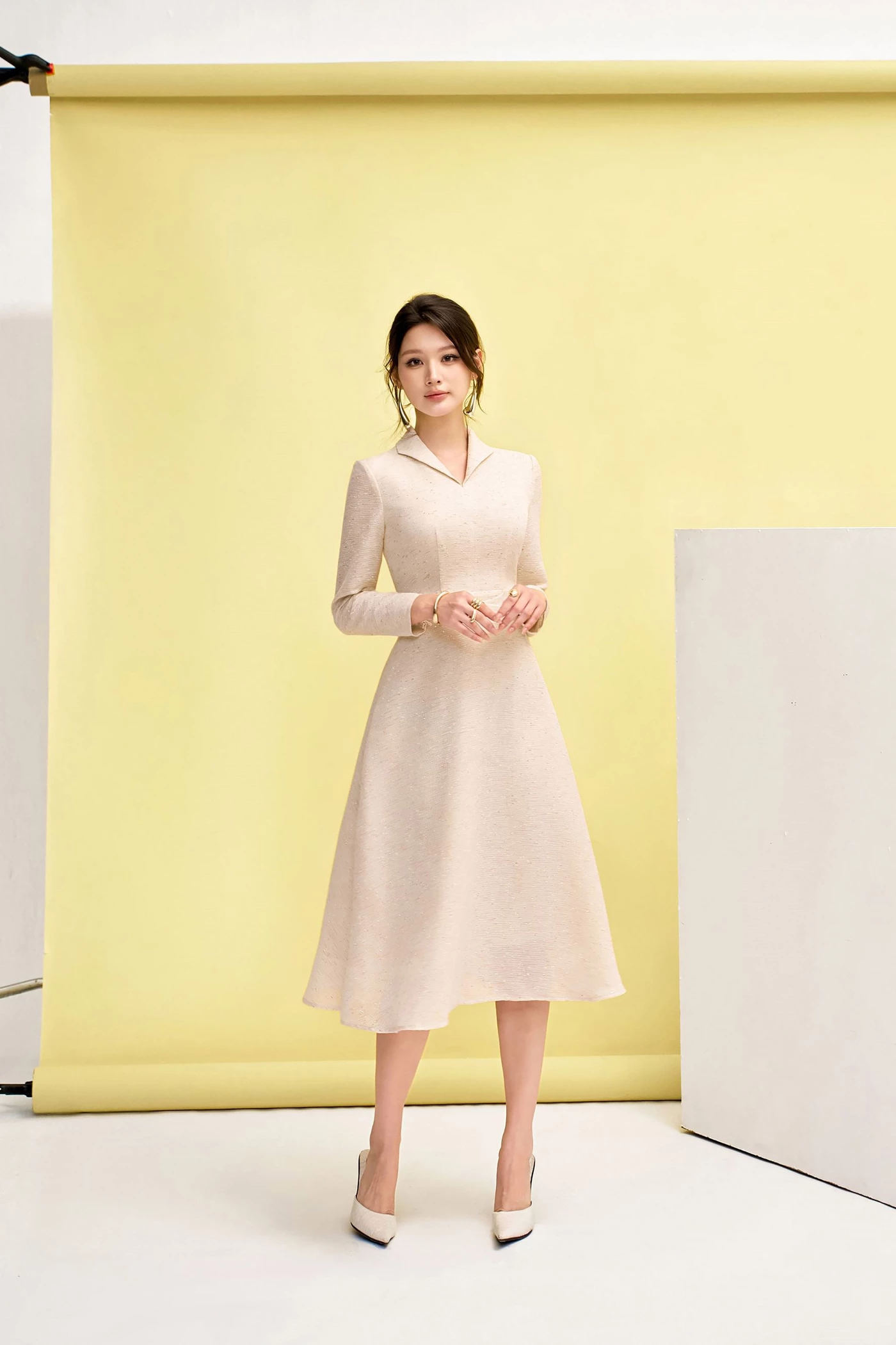 Đầm xòe Tweed Metallic