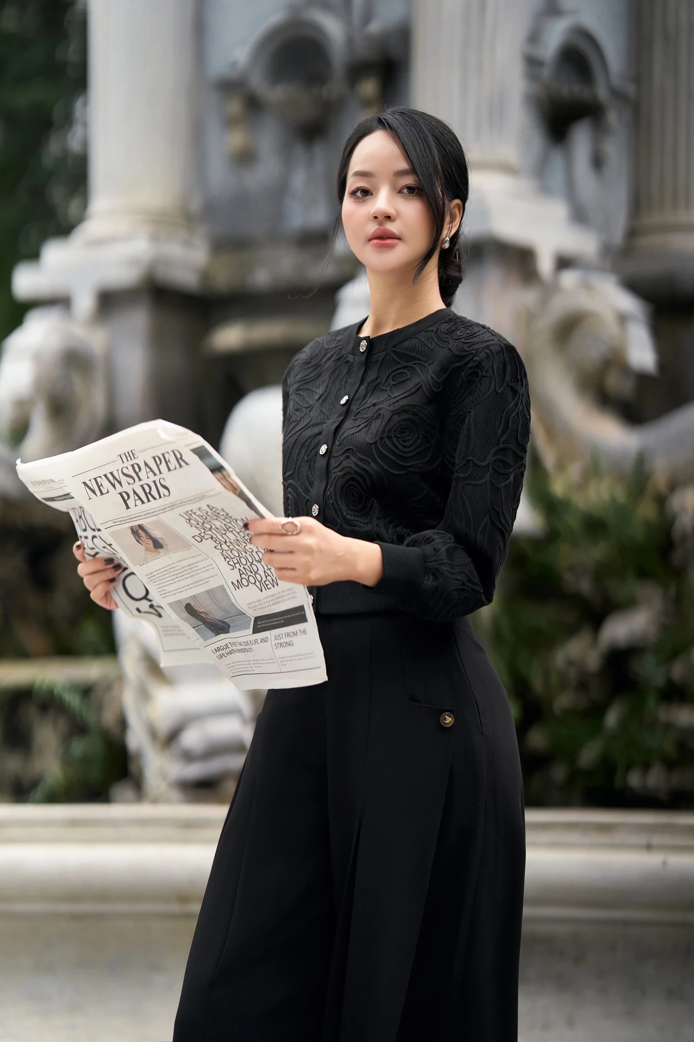 Áo khoác ren dệt kim Floral