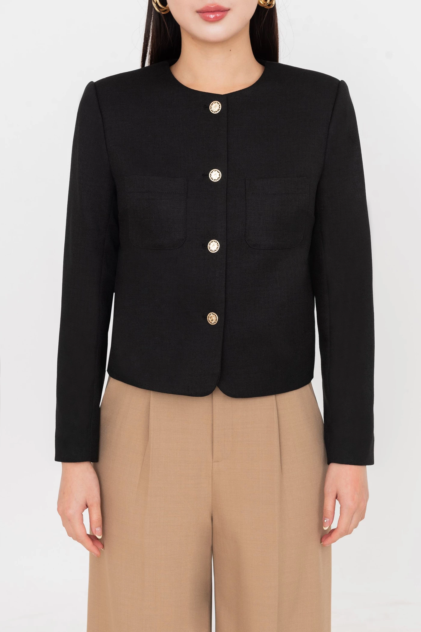 Áo khoác Twill dáng lửng