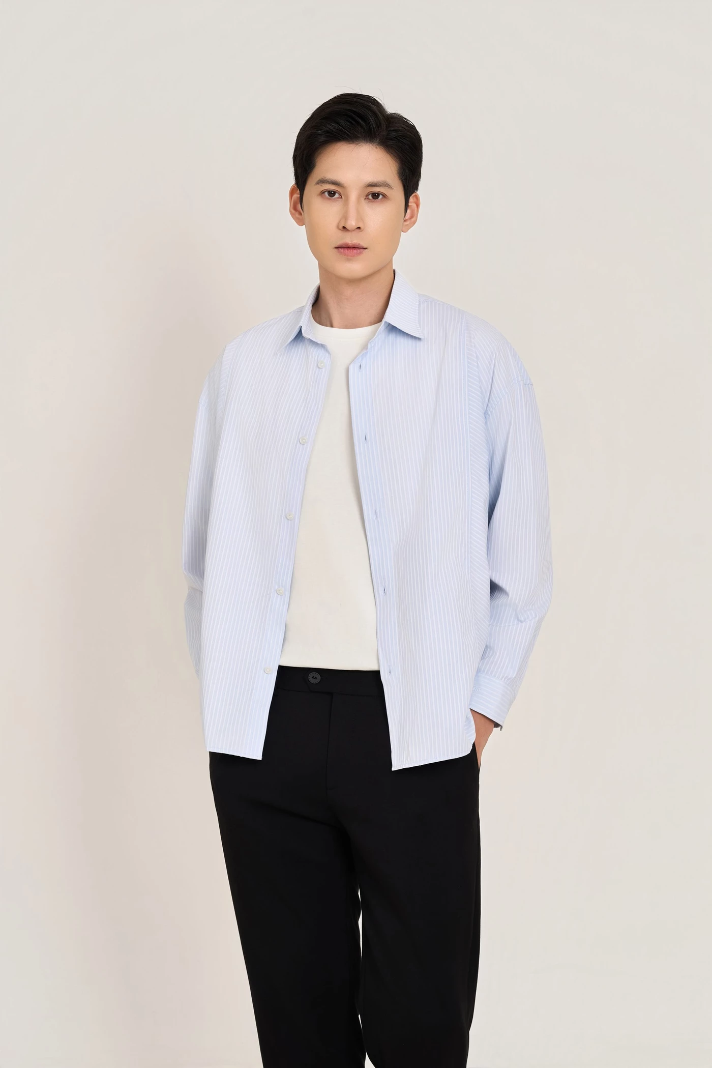 Áo sơ mi Relaxed kẻ tay dài