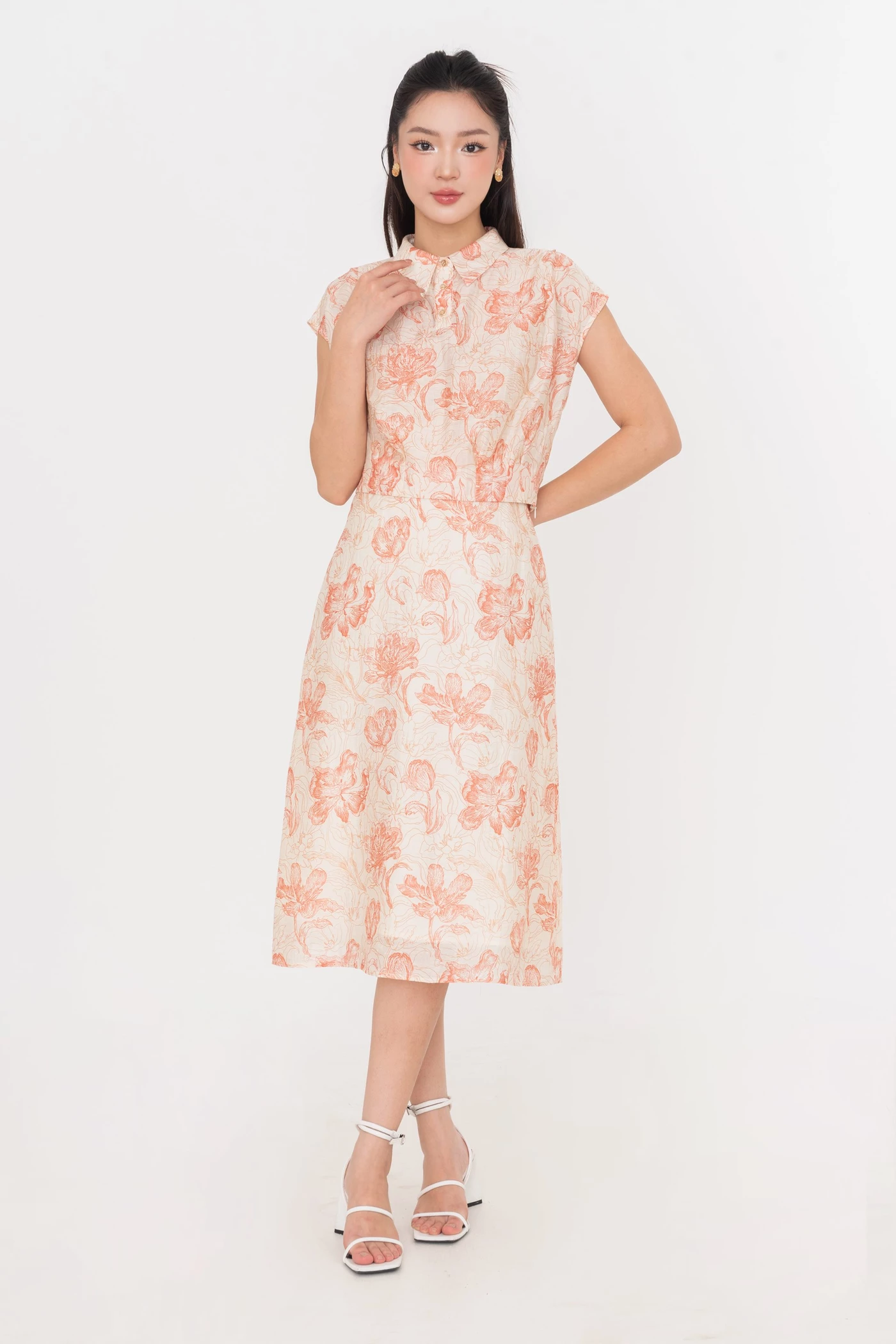 Chân váy Floral Coral