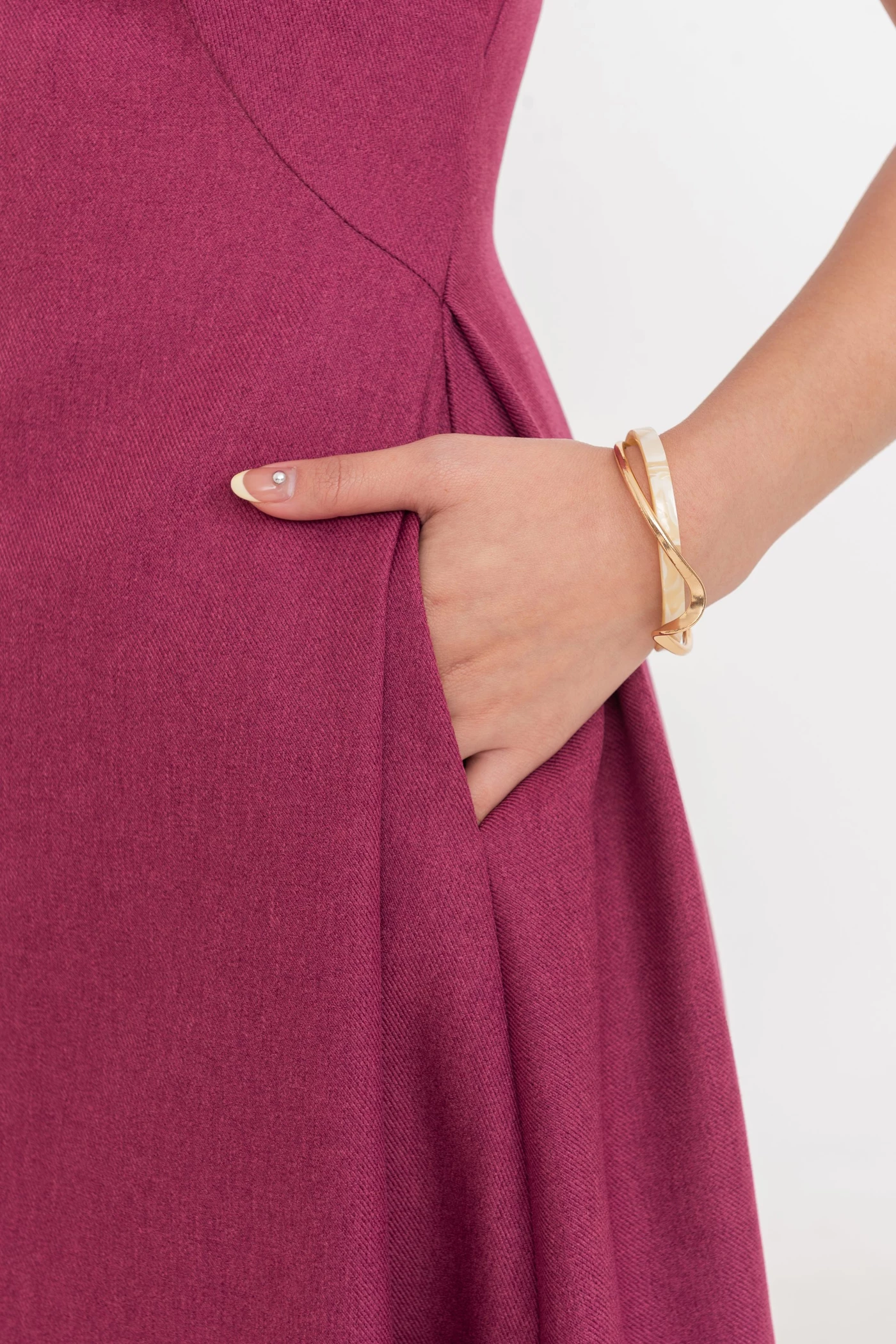 Đầm A xếp ly Rose Ruby