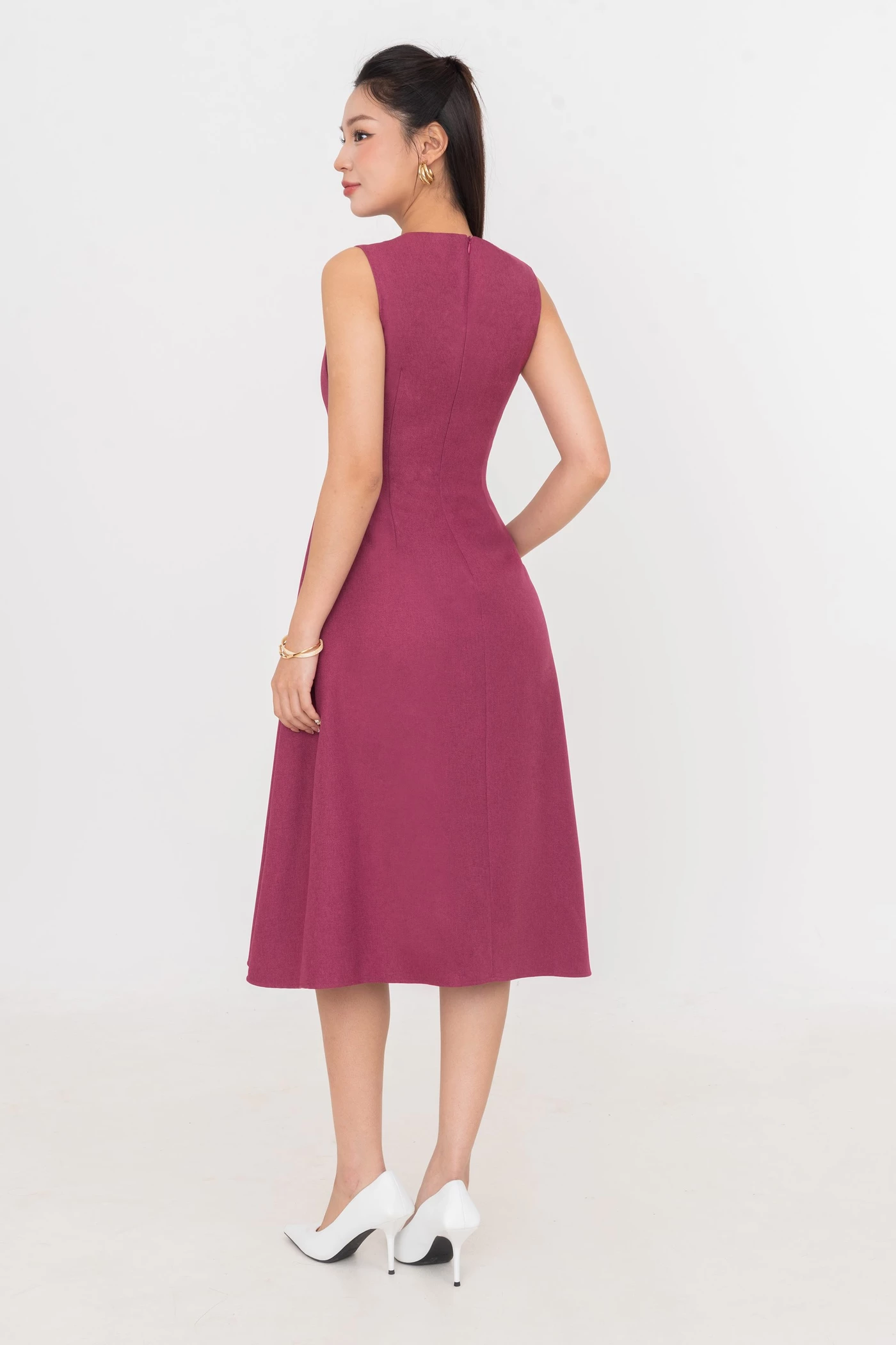 Đầm A xếp ly Rose Ruby