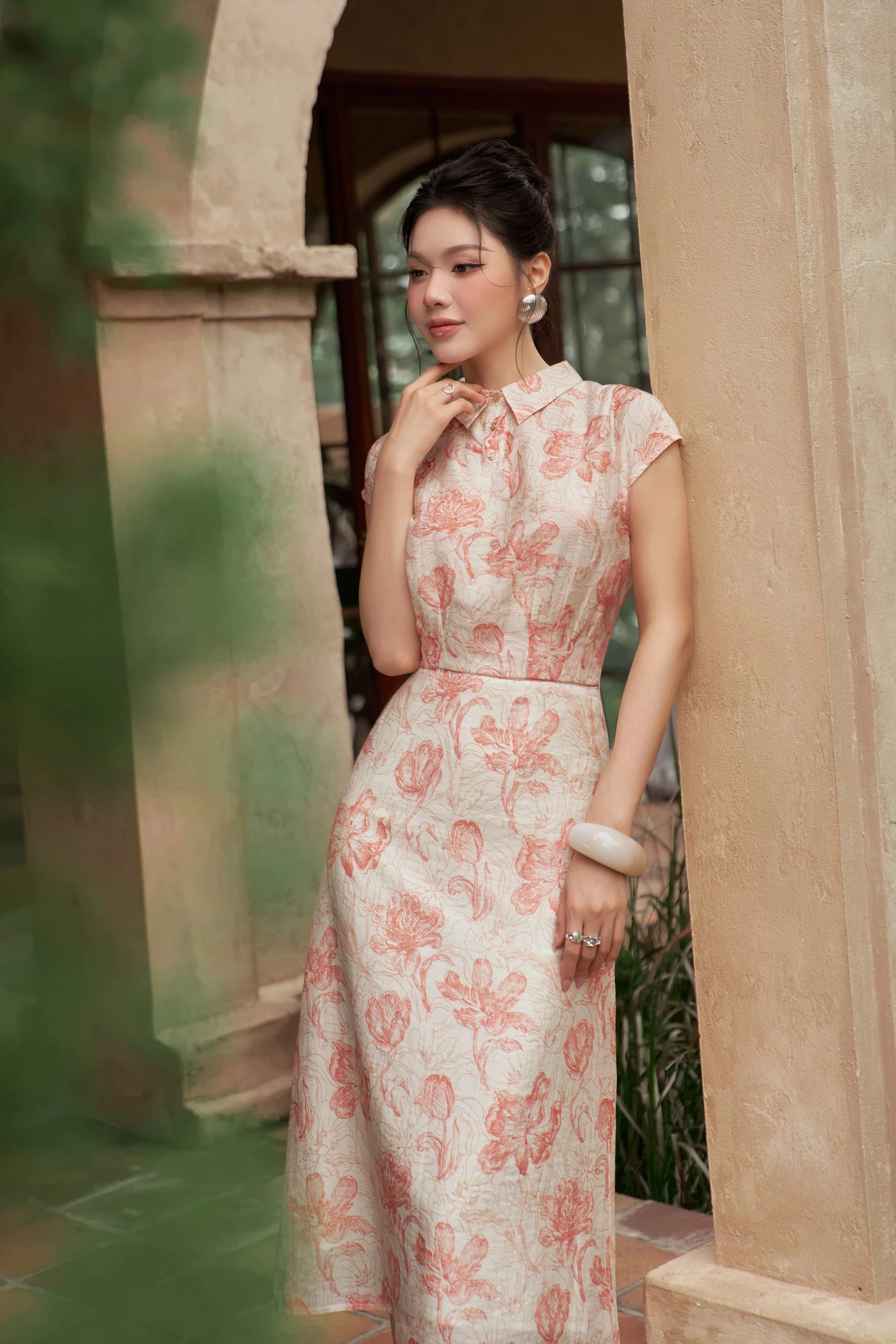 Chân váy Floral Coral