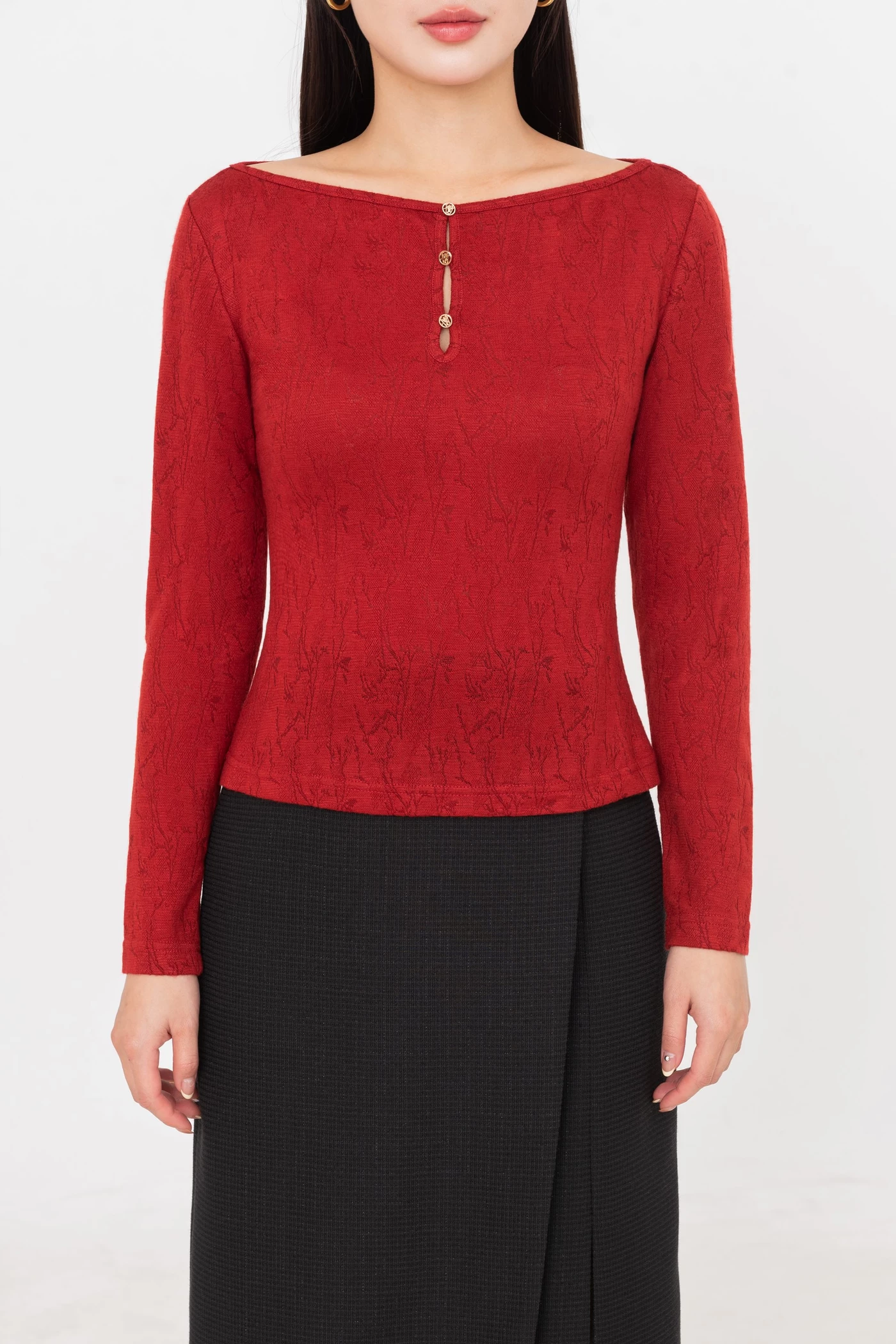 Áo len dệt kim vân hoa