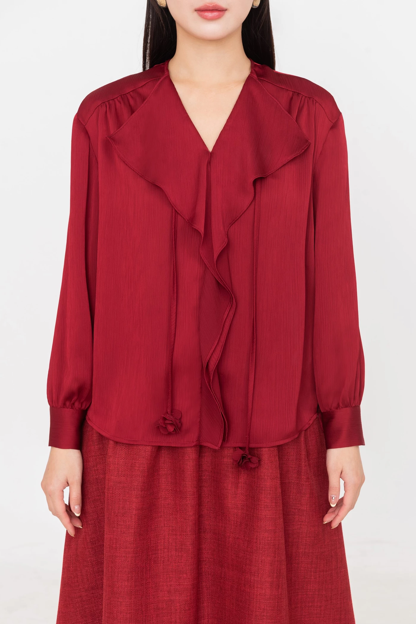 Áo sơ mi Ruffle Elegance