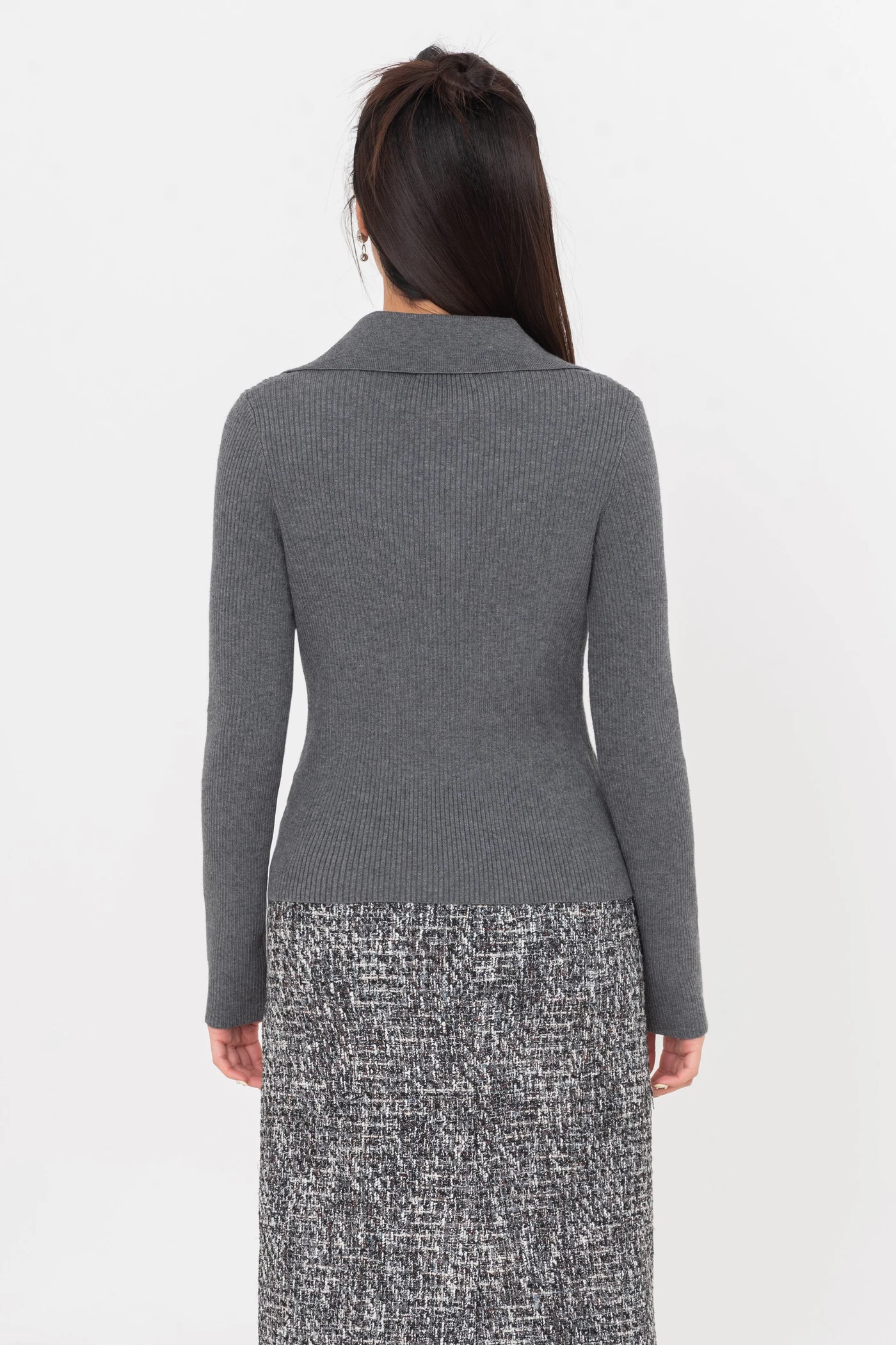 Áo len gân cổ Polo