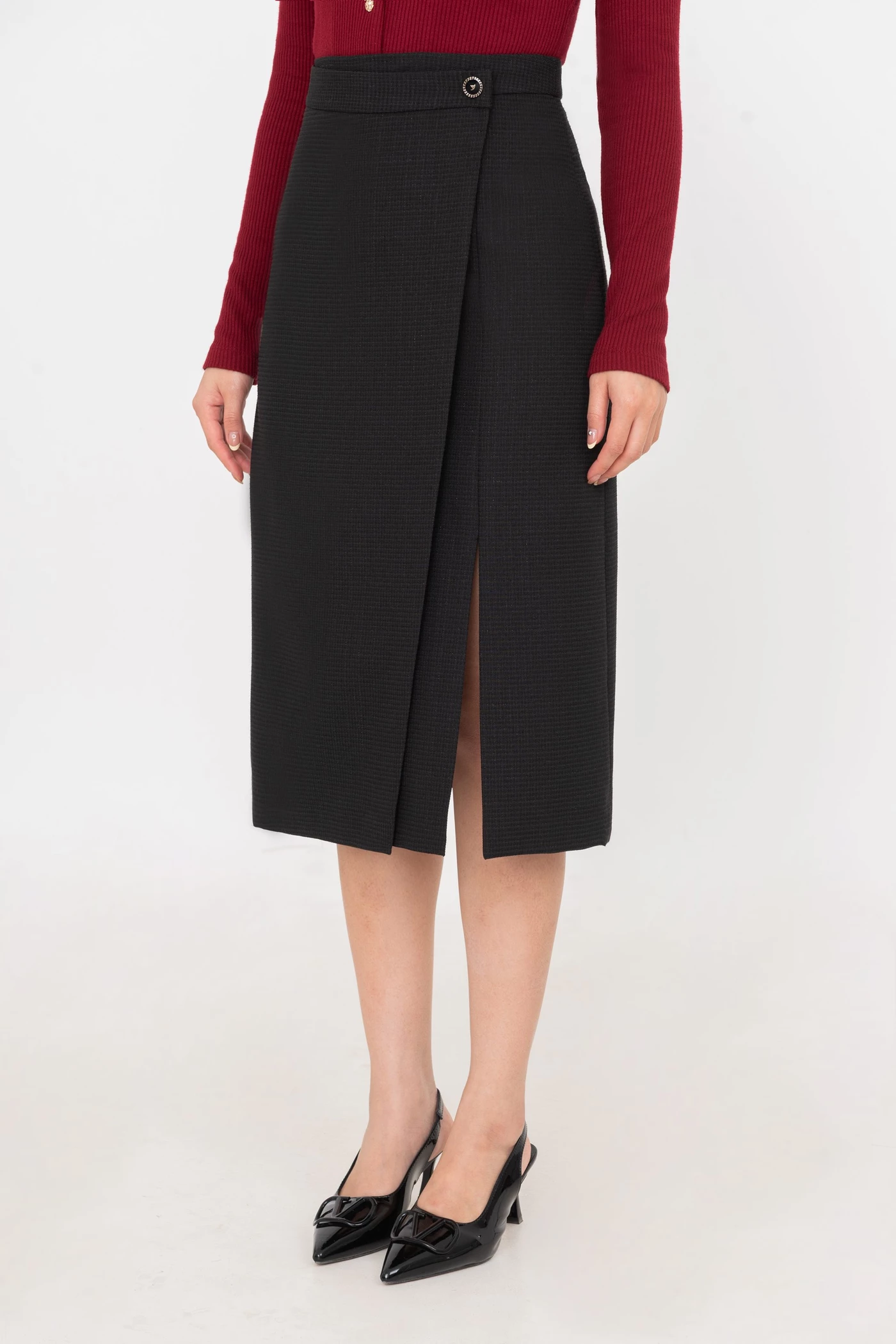 Chân váy Tweed Wrap