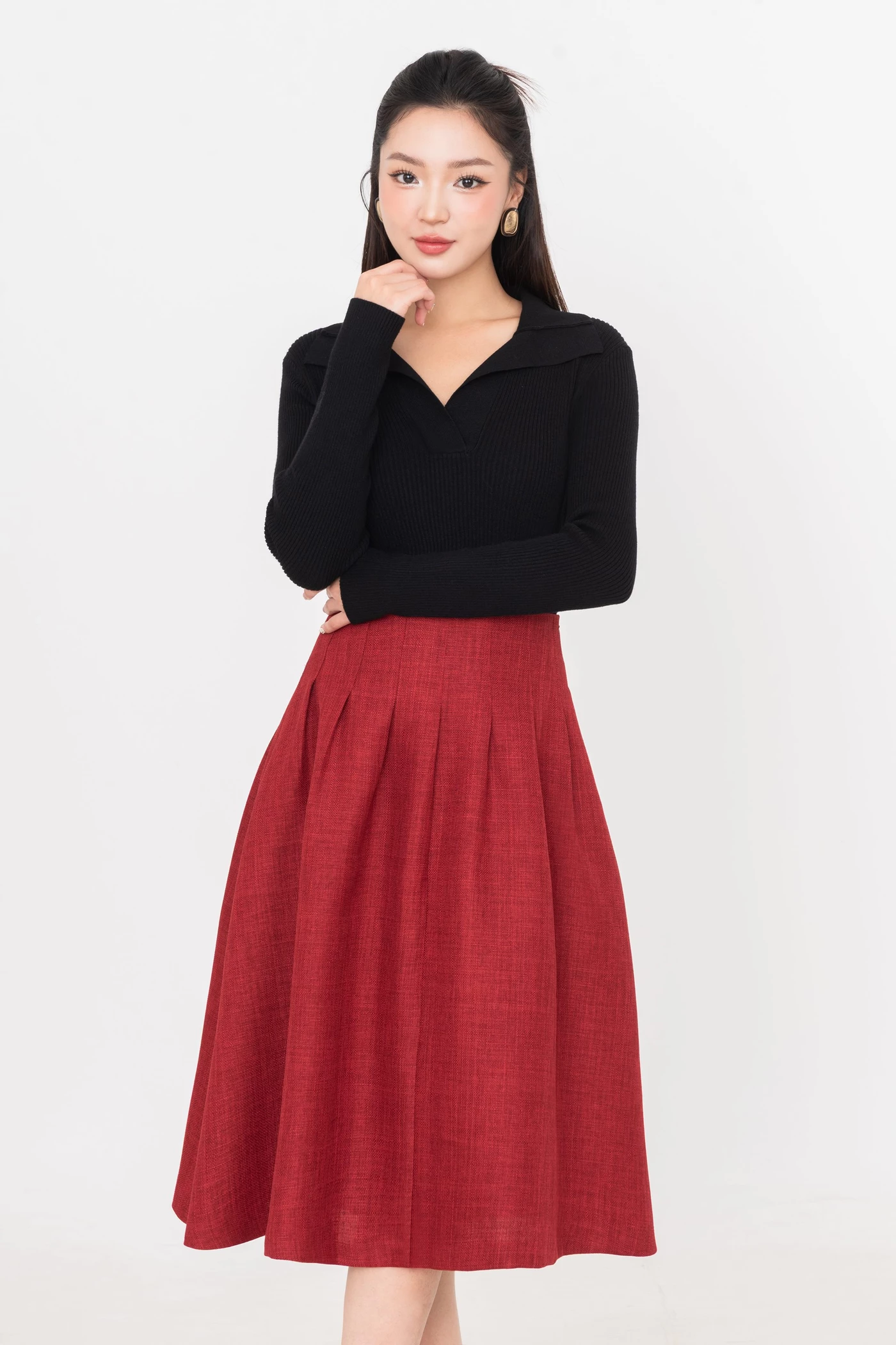 Chân váy xòe Red Flare