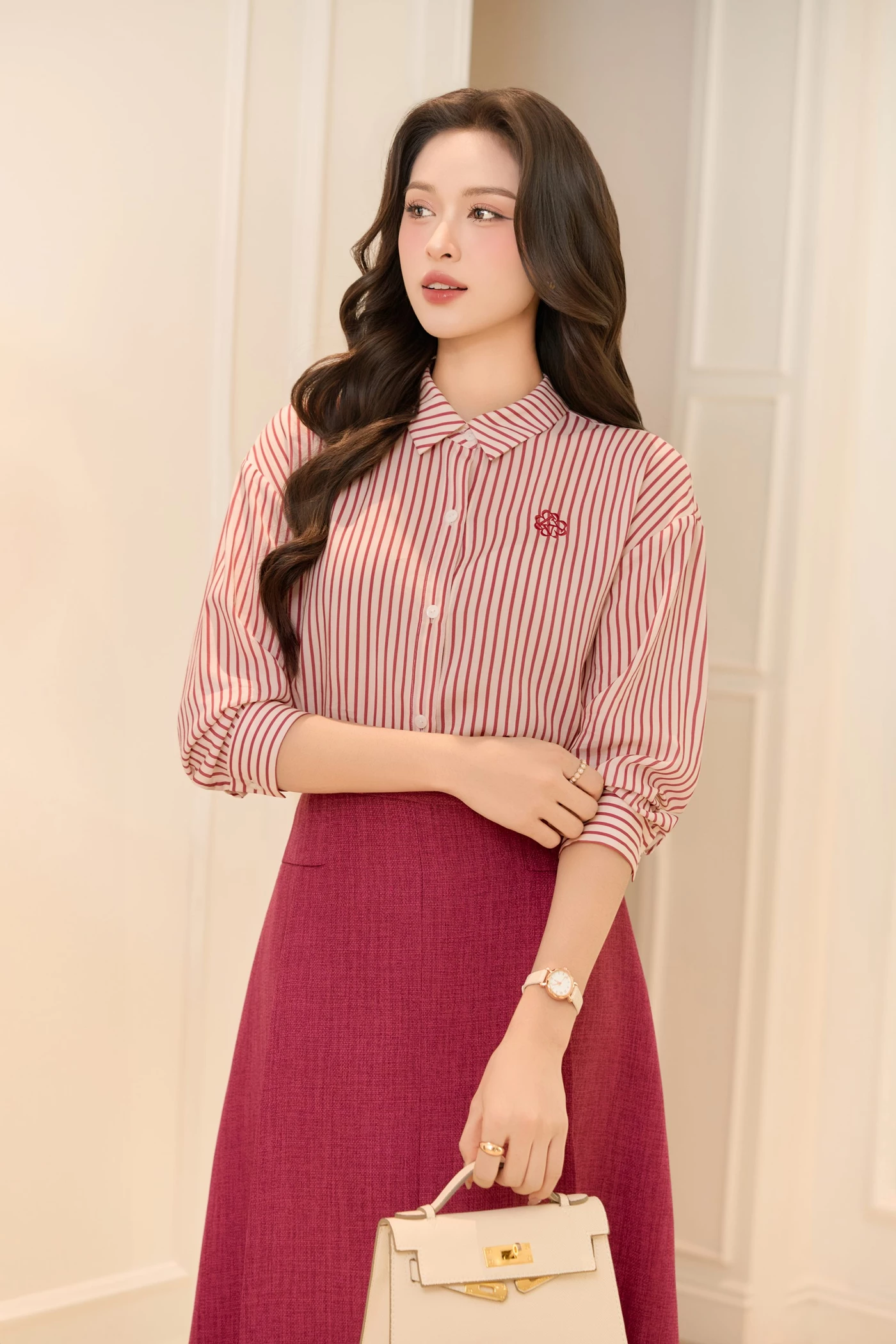 Áo sơ mi Stripe Tencel