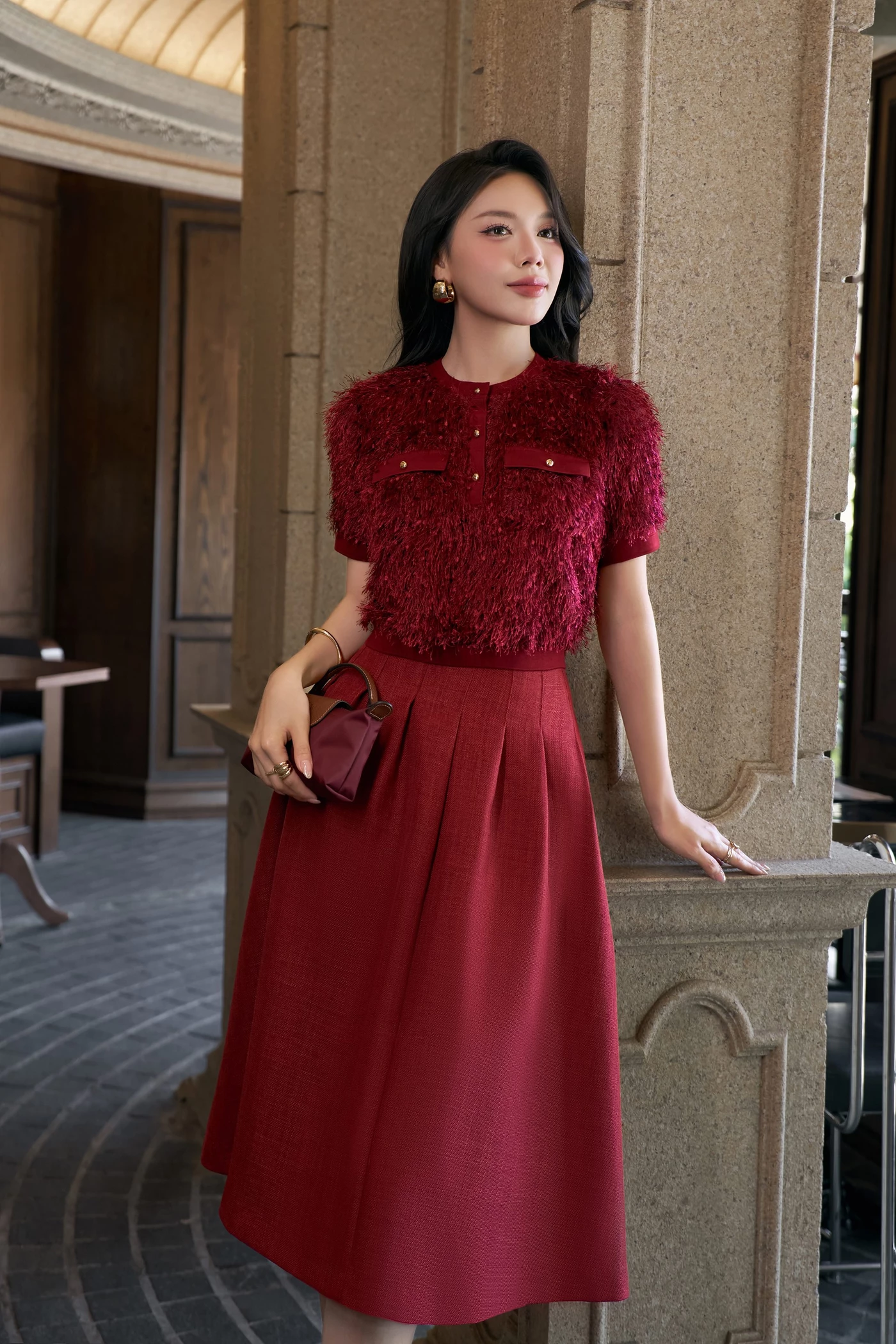 Áo len Ruby dệt sợi tua