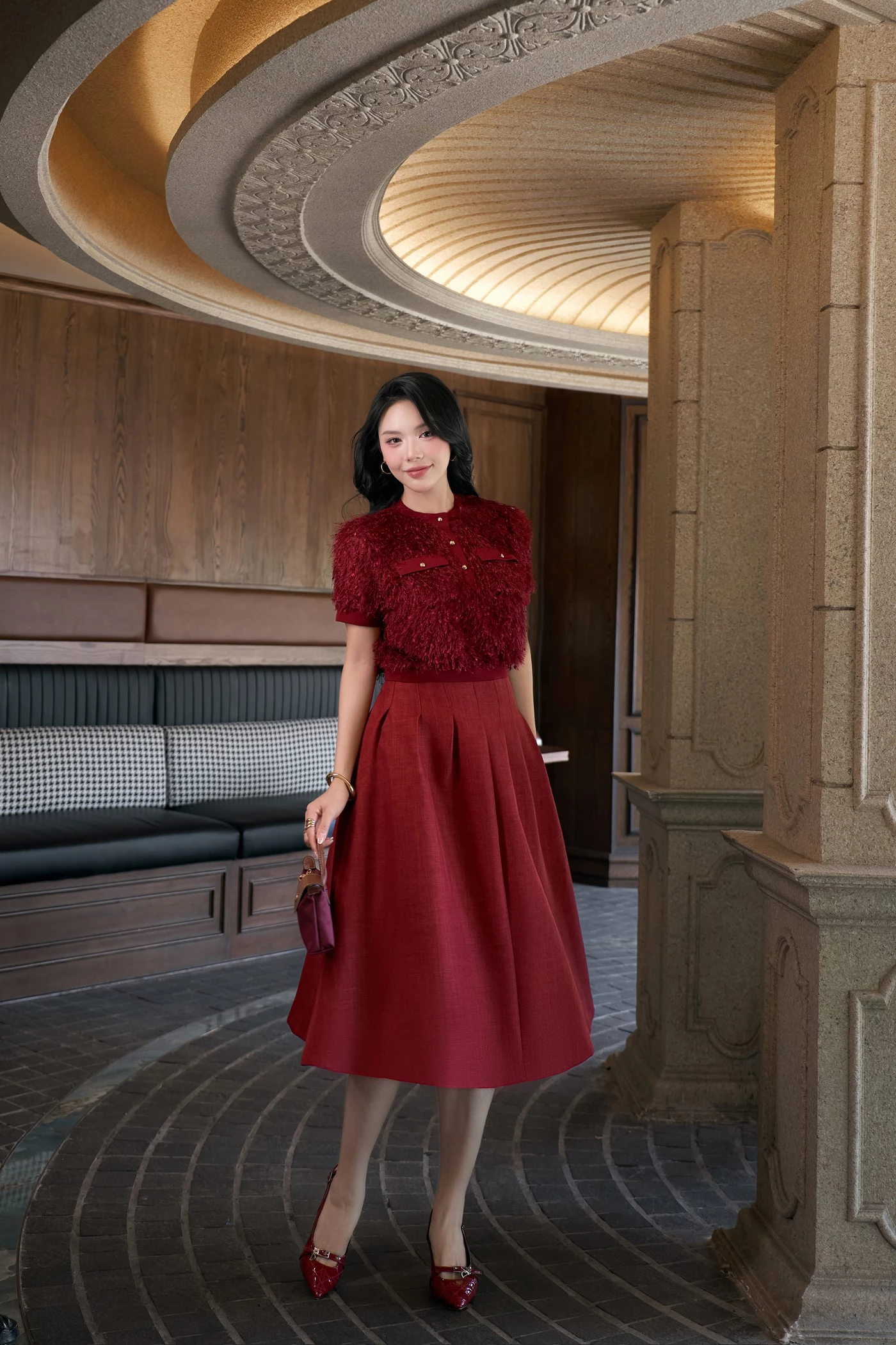 Áo len Ruby dệt sợi tua