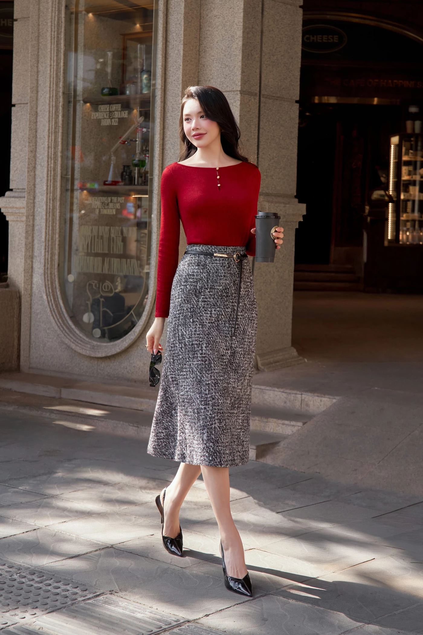 Áo len dệt kim vân hoa