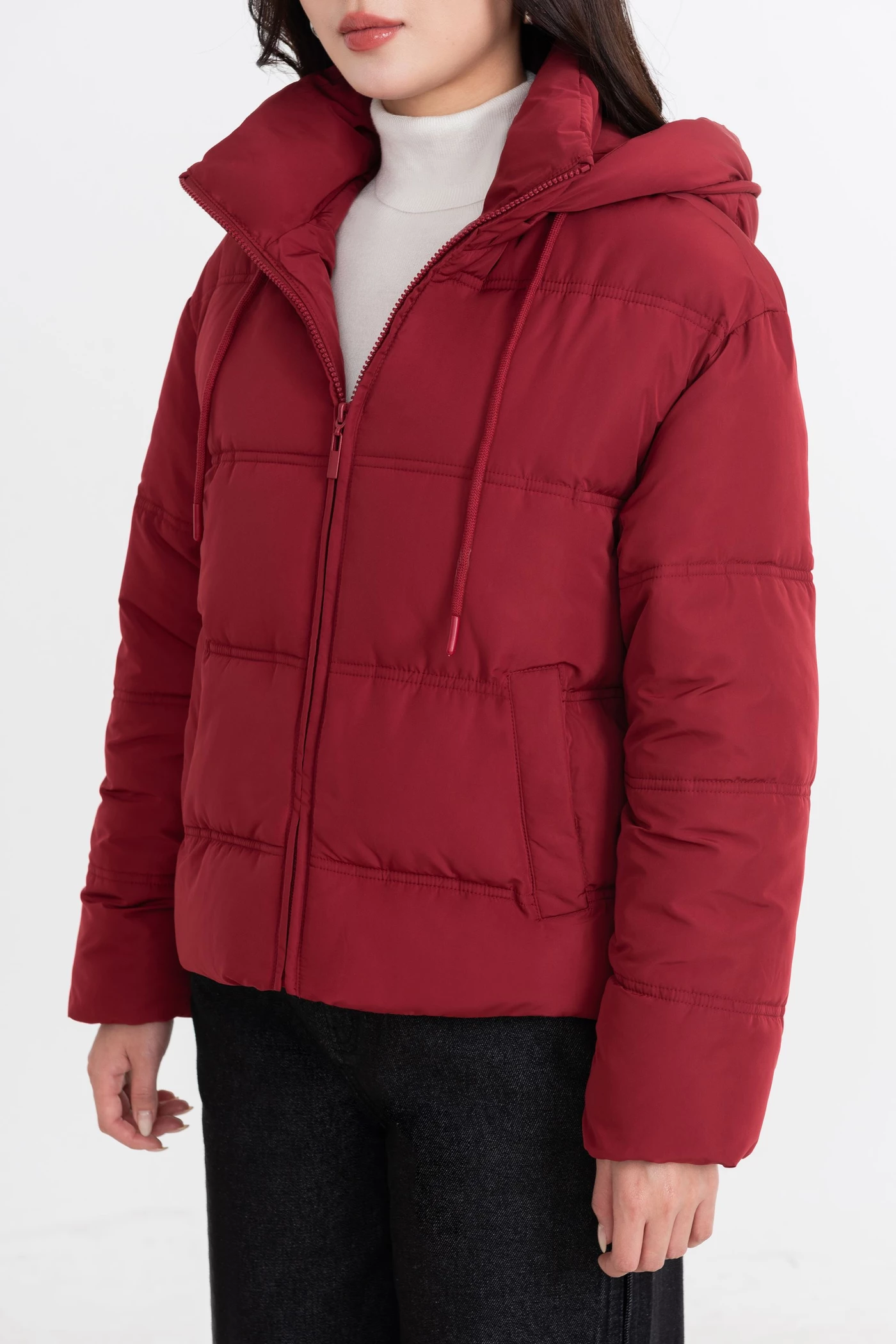 Áo phao đỏ đô Hooded Warm