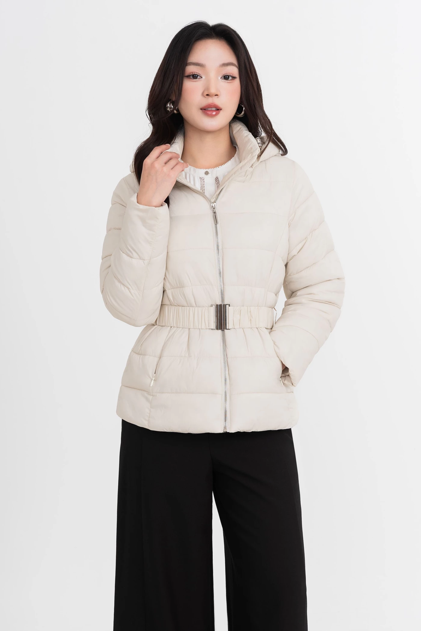 Áo phao đai eo Elegant Warm