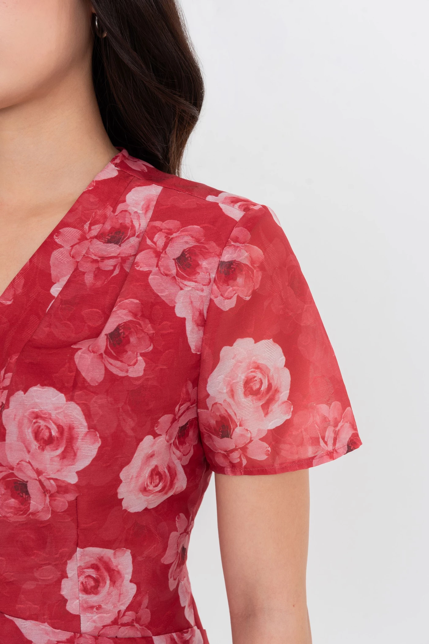 Áo sơ mi lụa Rose Charm