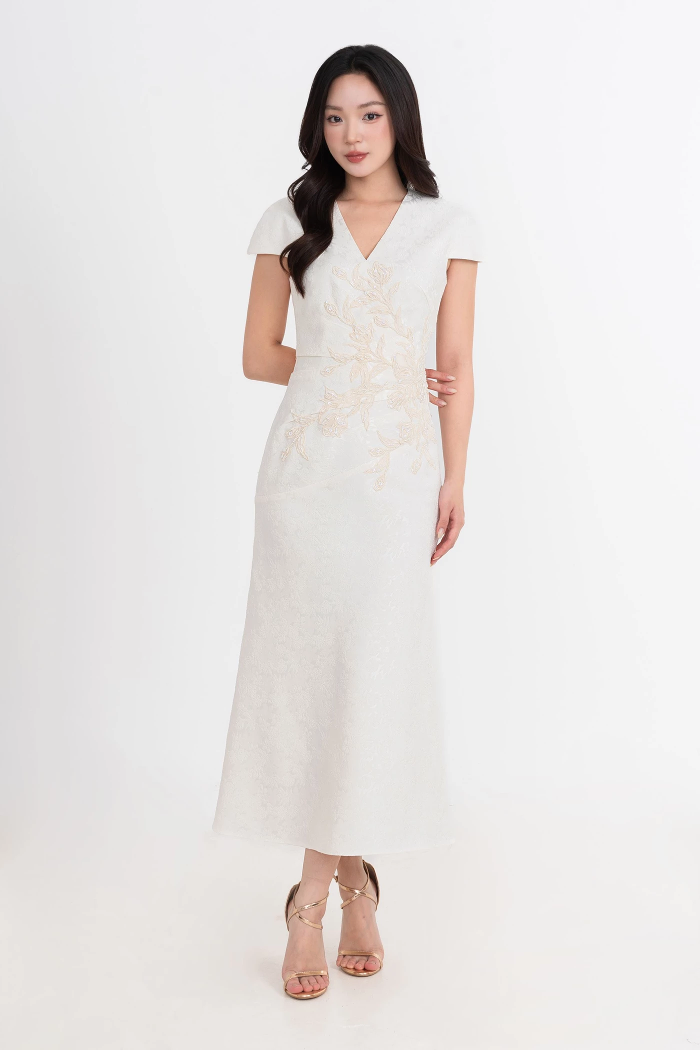 Ivory Fleur Dress - Đầm dạ hội thêu hoa