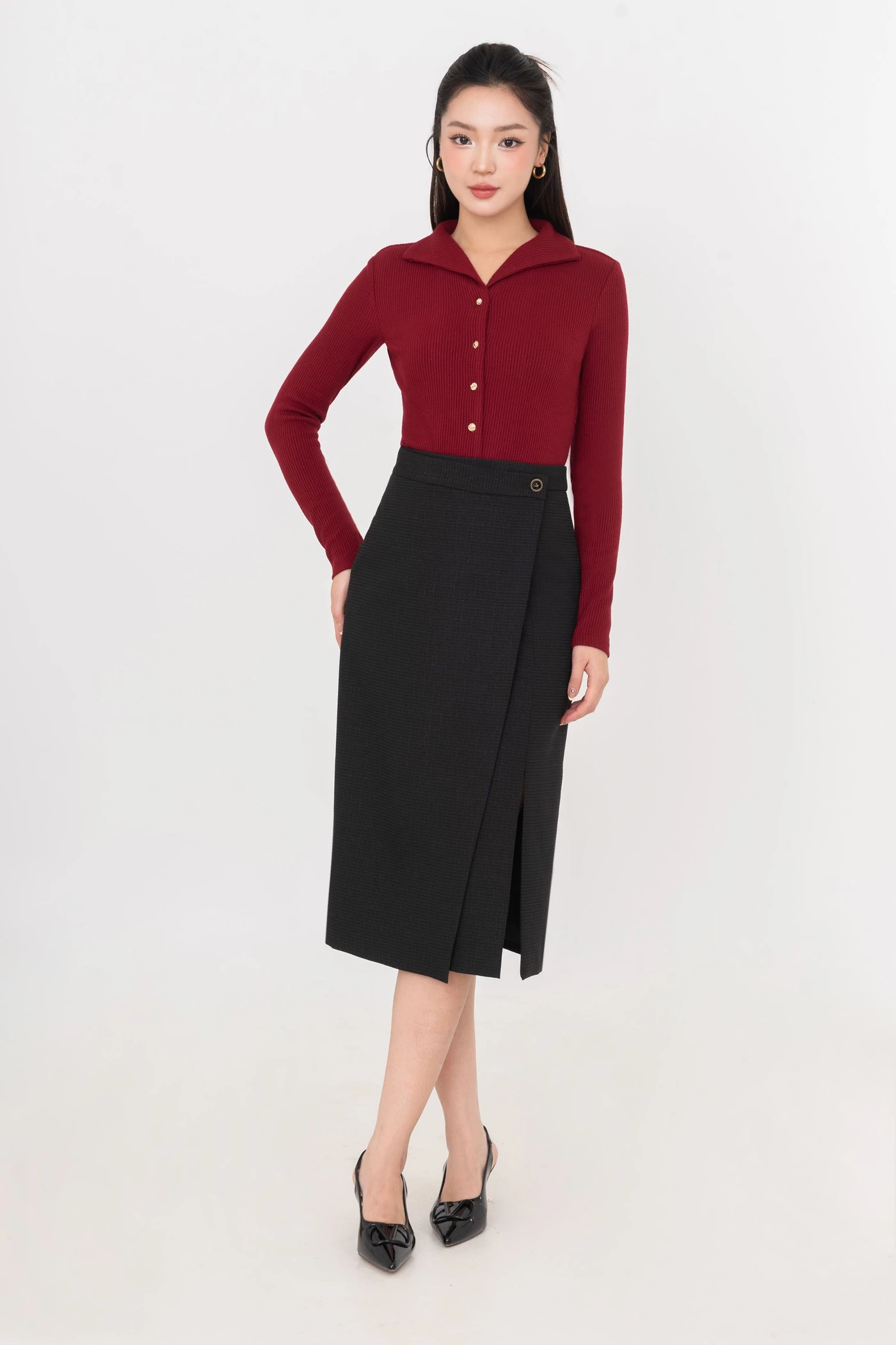 Áo thun gân cổ kiểu