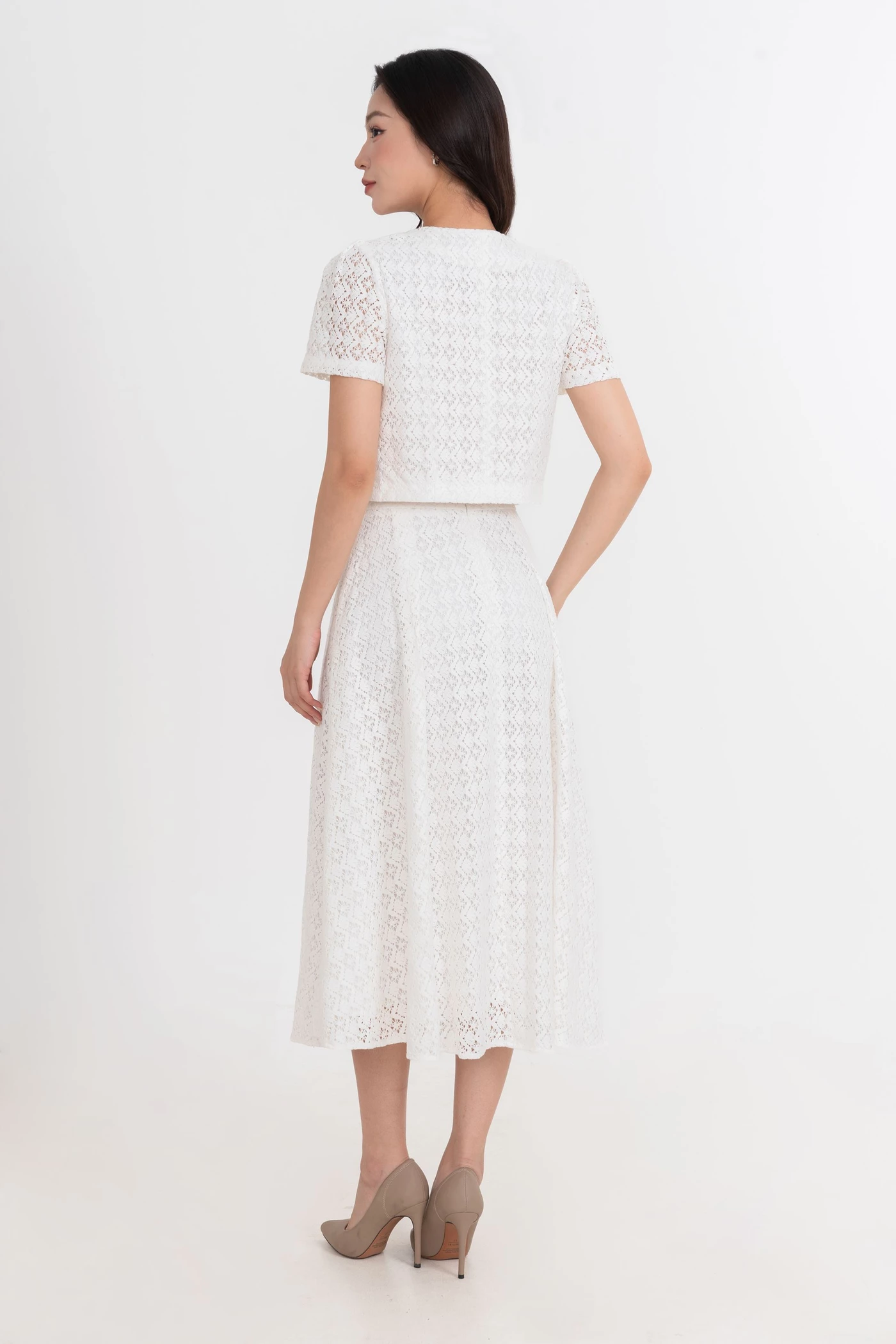 Áo sơ mi ren Croptop