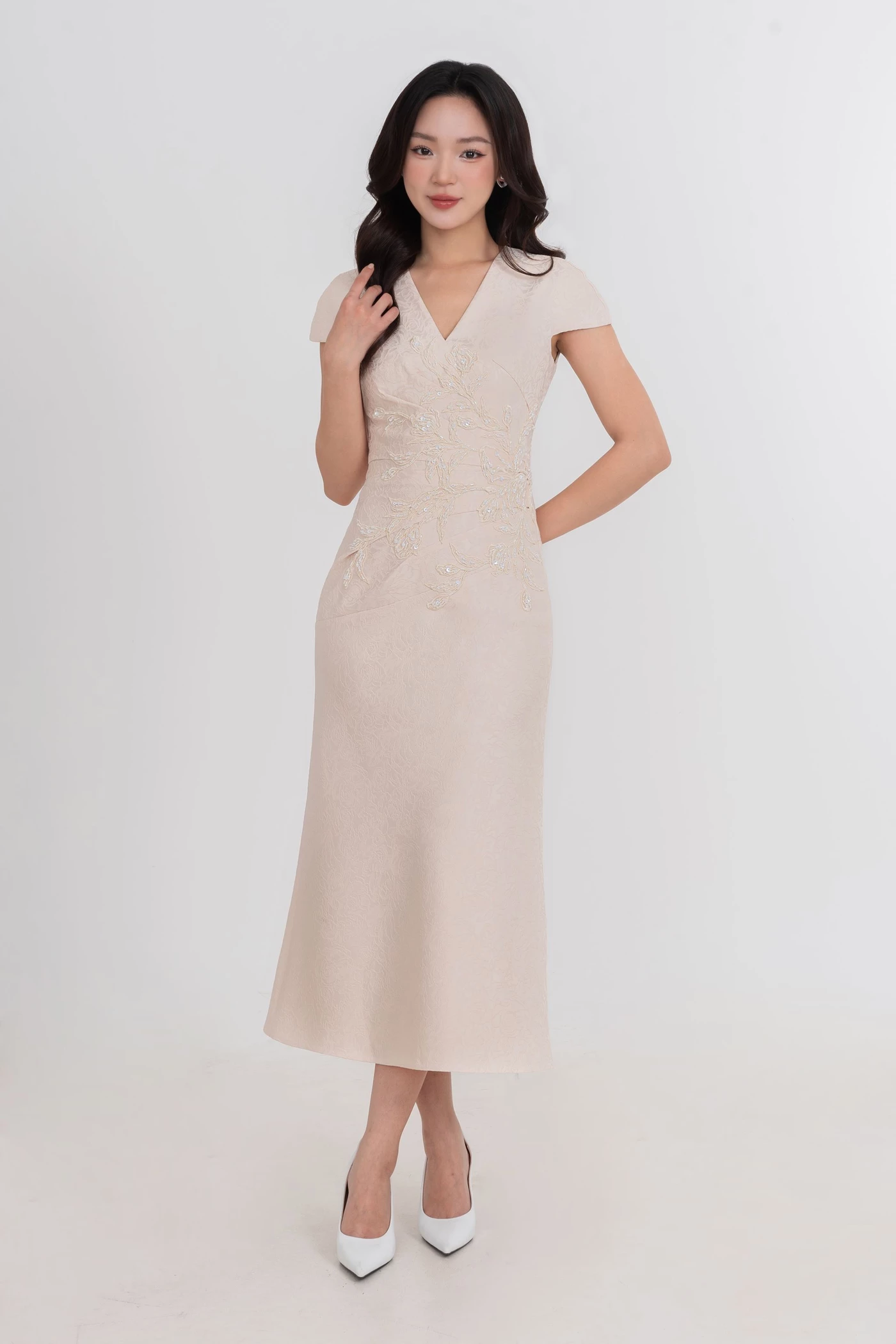 Ivory Fleur Dress - Đầm dạ hội thêu hoa