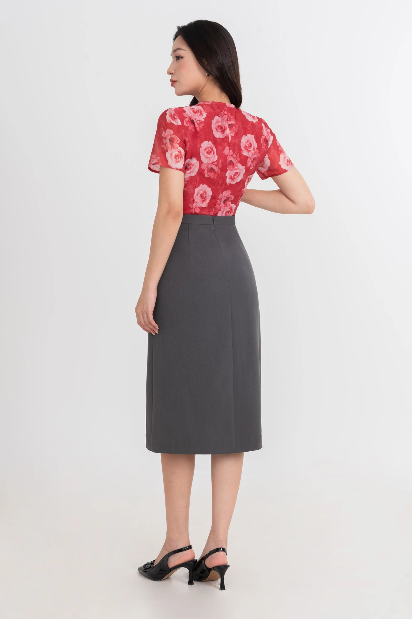 Chân váy A xẻ tà