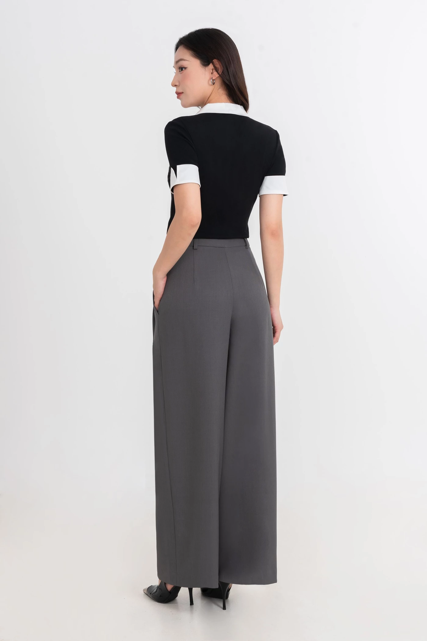 Quần Tây suông ghi xám