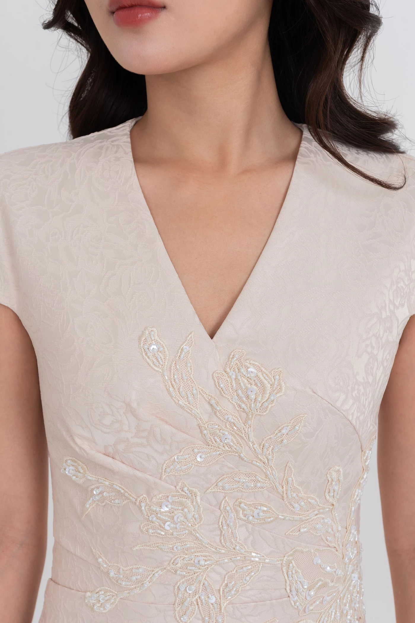 Ivory Fleur Dress - Đầm dạ hội thêu hoa