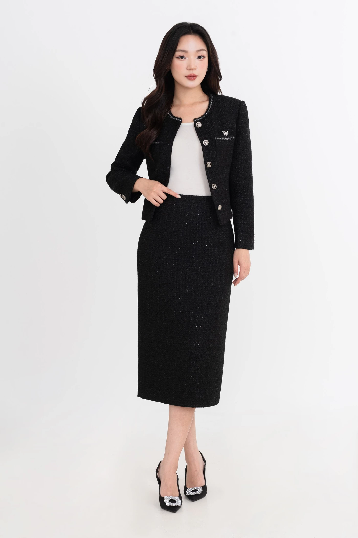 Chân váy Tweed Parisienne