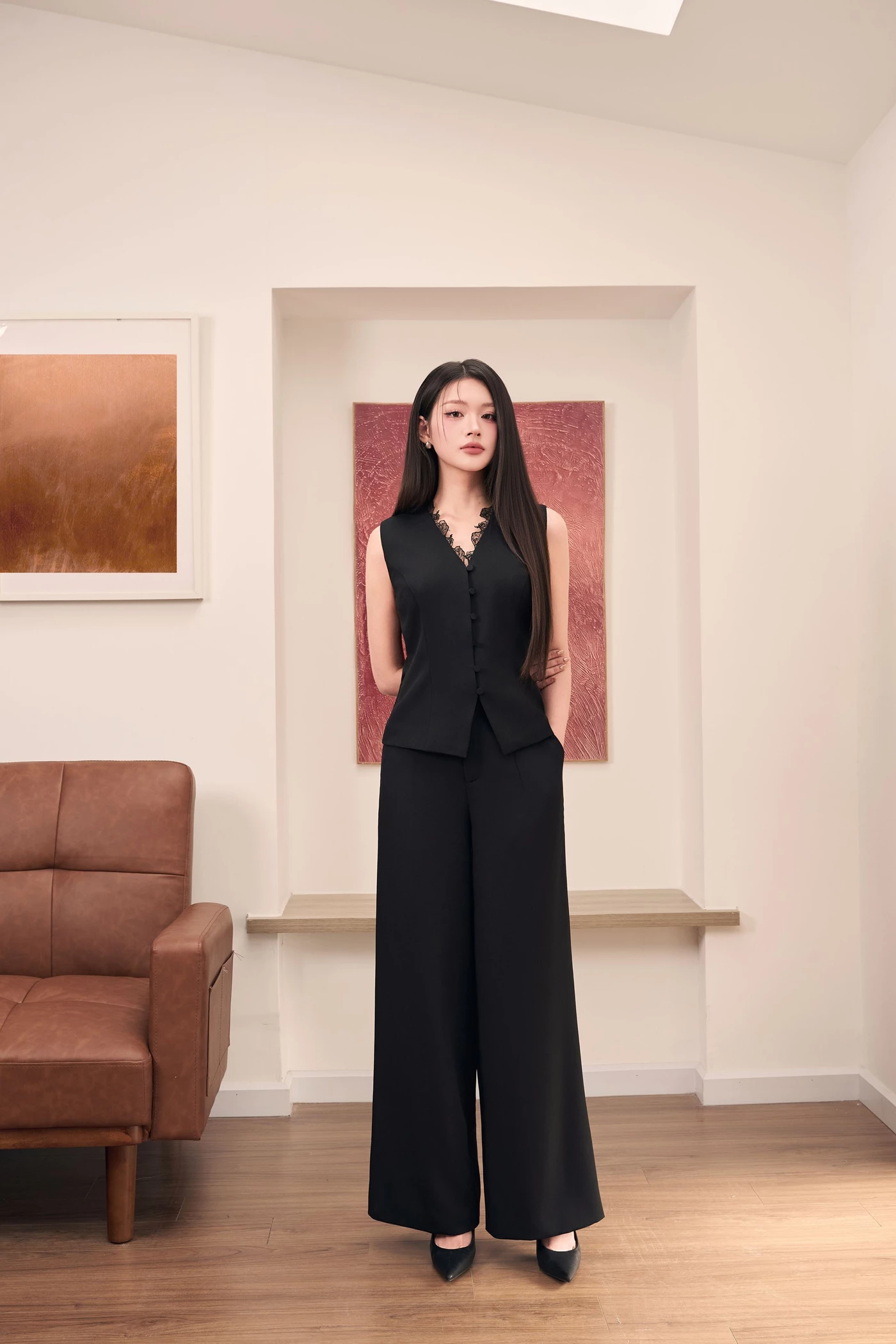 Áo công sở gile Noir Lace