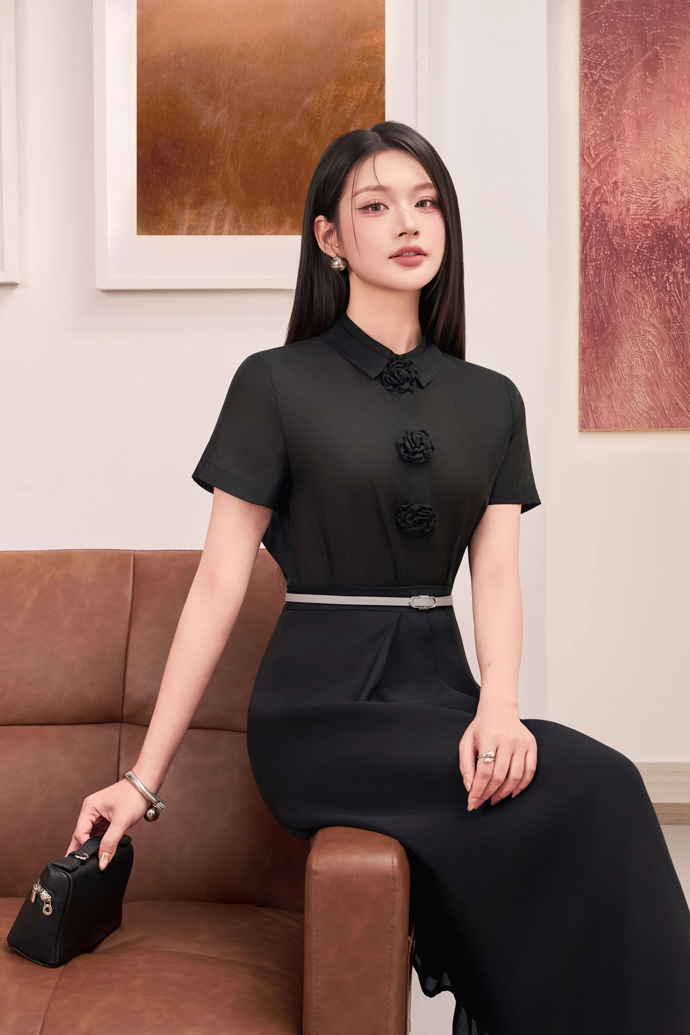 Chân váy lụa Midi Soft Flow
