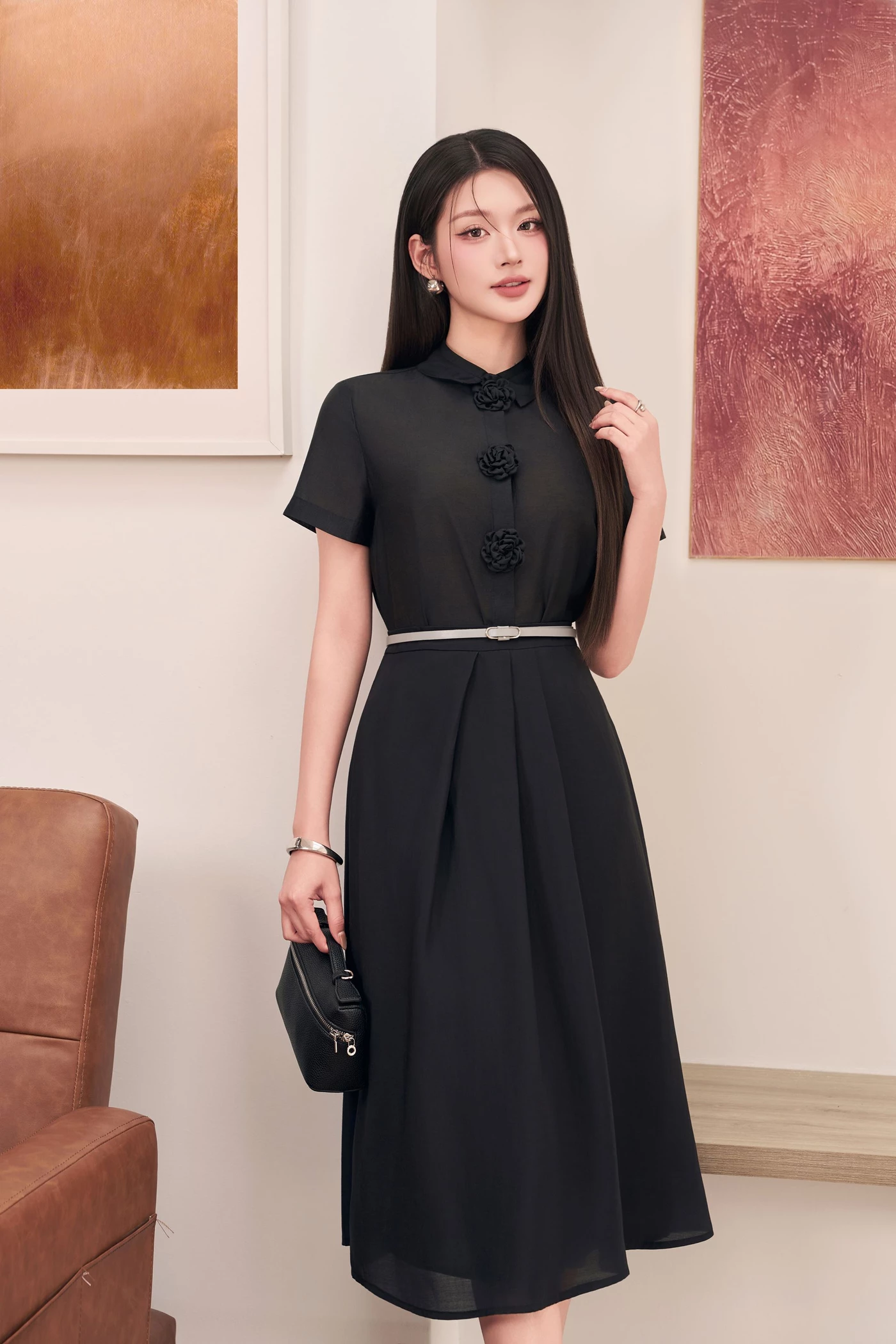 Chân váy lụa Midi Soft Flow