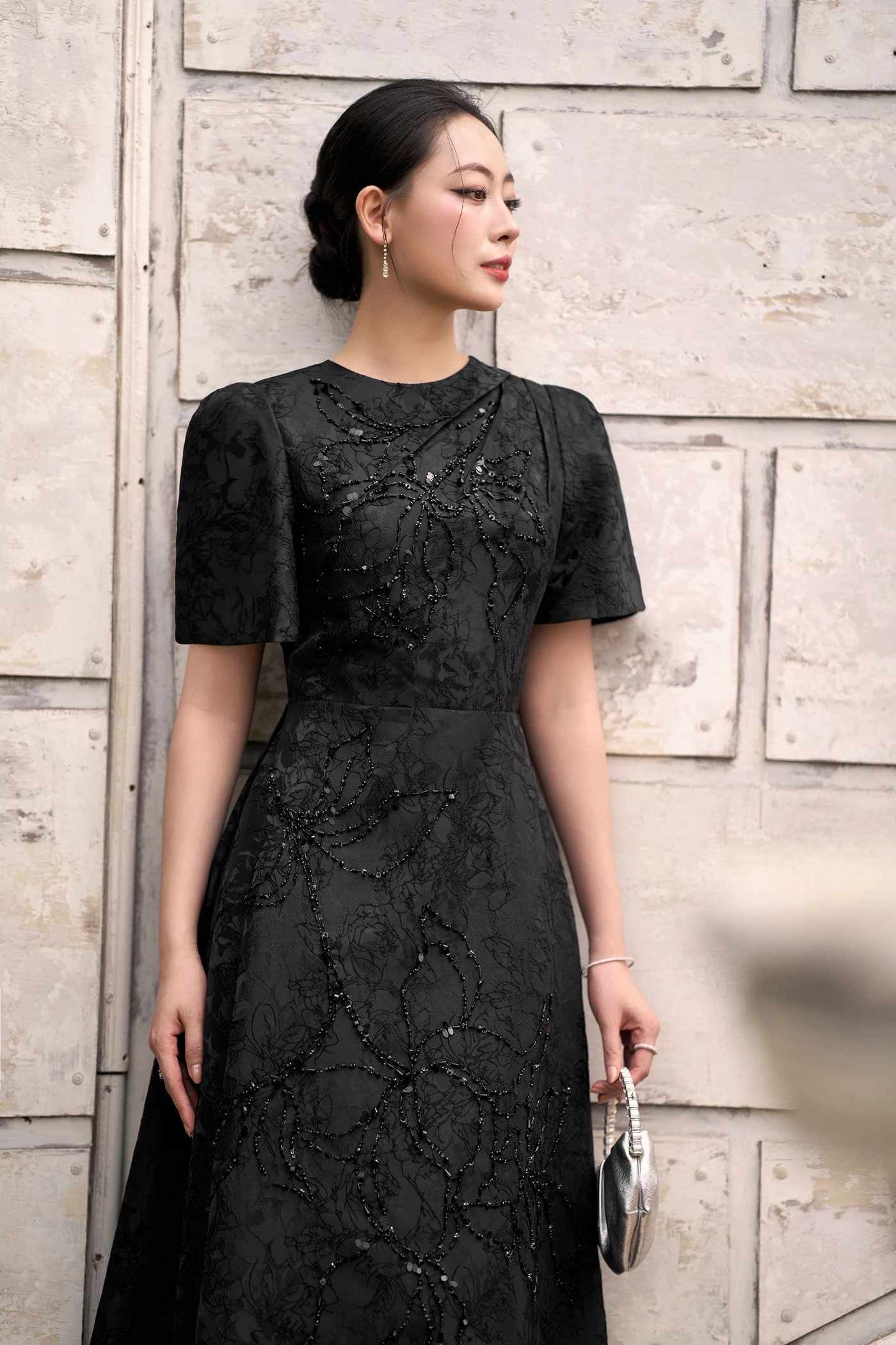 Jewel elegant - Đầm dạ hội ngọc trai đen