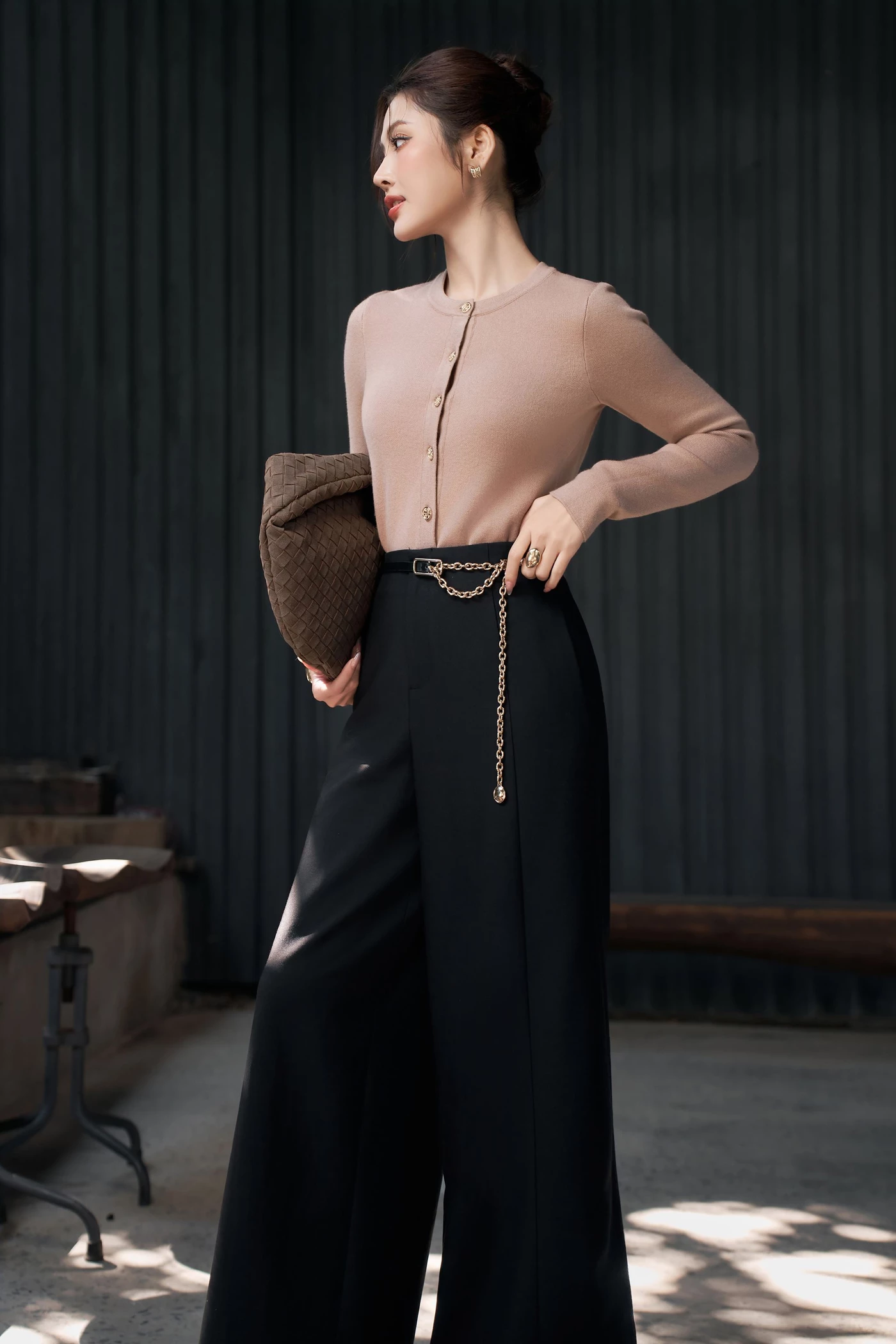 Áo khoác len Ôm cơ bản