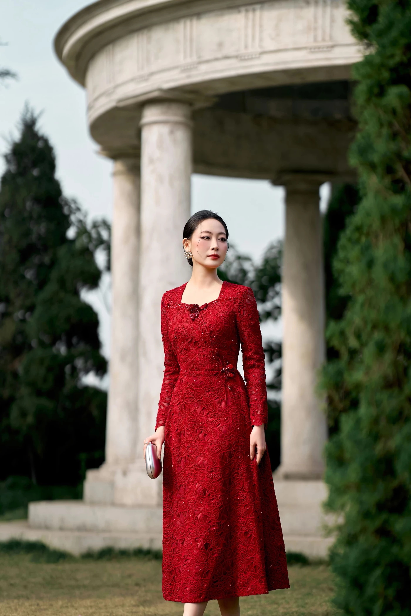 Rose Starlit Dress - Đầm dạ hội ren pha lê