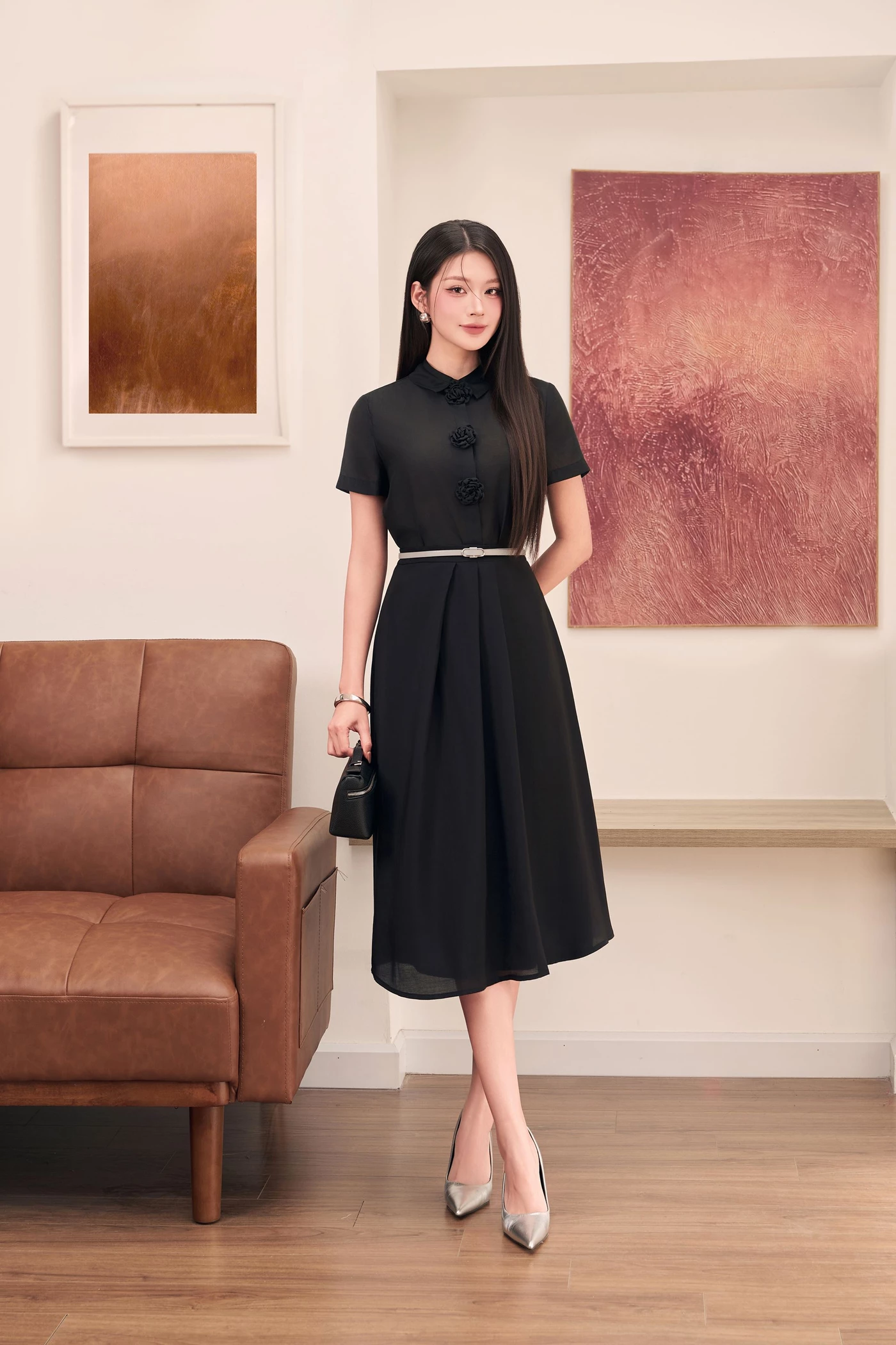 Chân váy lụa Midi Soft Flow