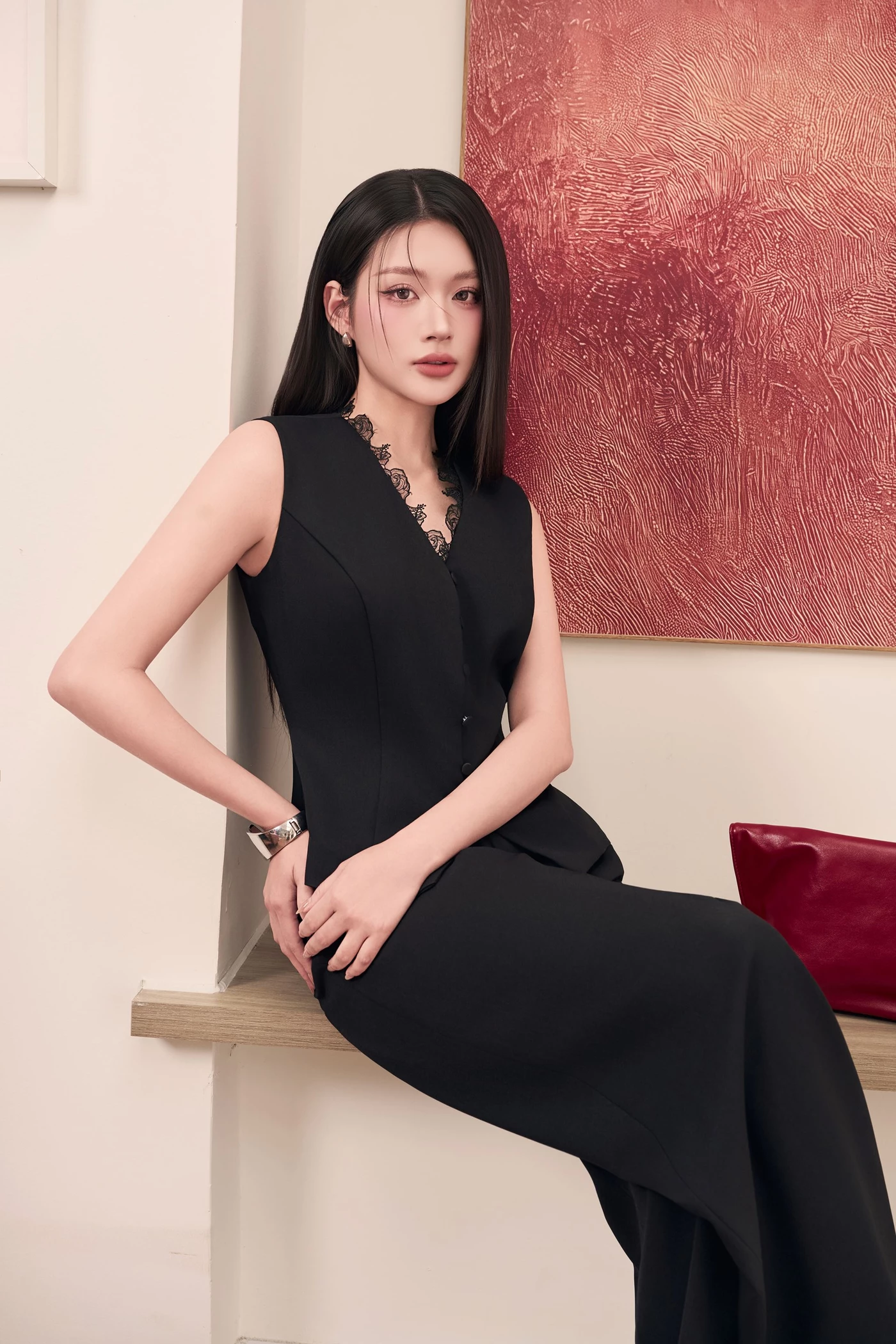 Áo công sở gile Noir Lace