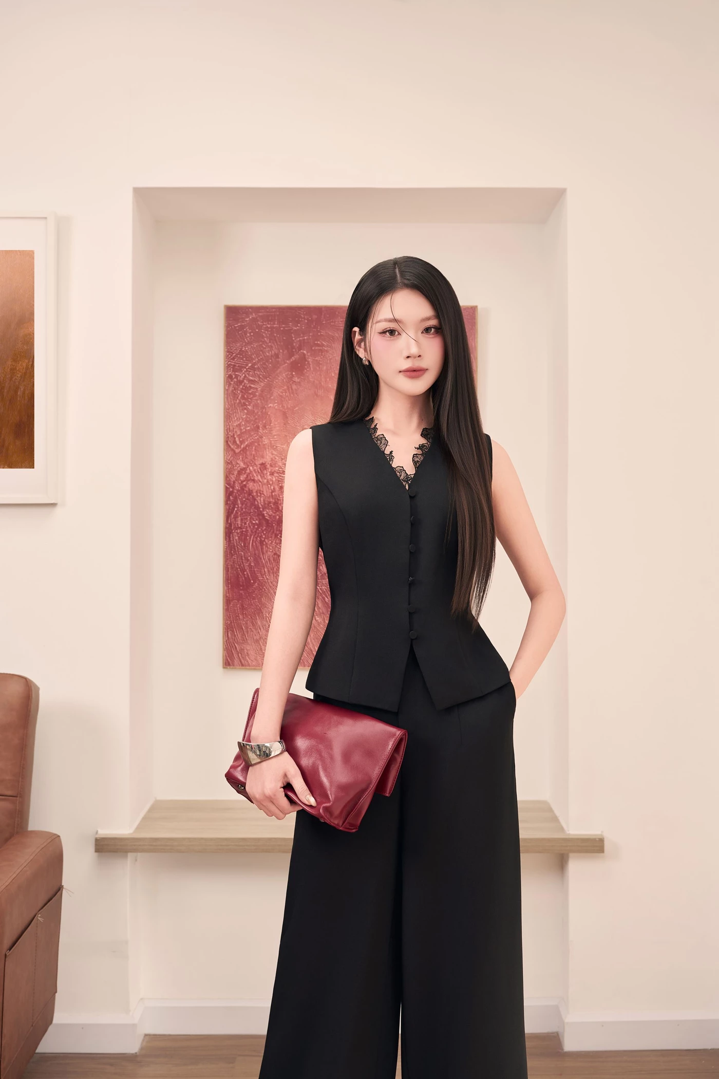 Áo công sở gile Noir Lace